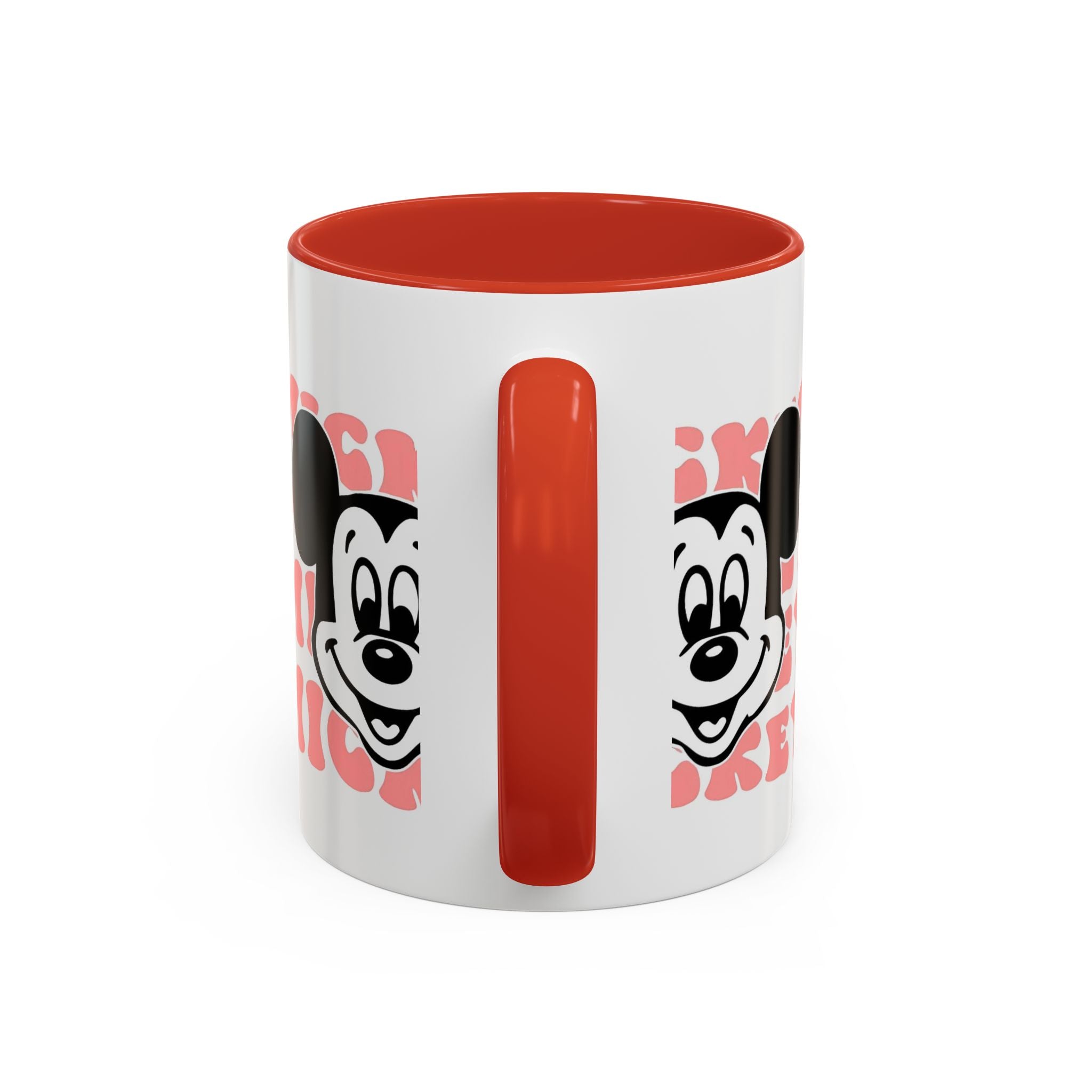Retro Cartoon Character Coffee Mug – Vintage Face & Repeating Text Accent