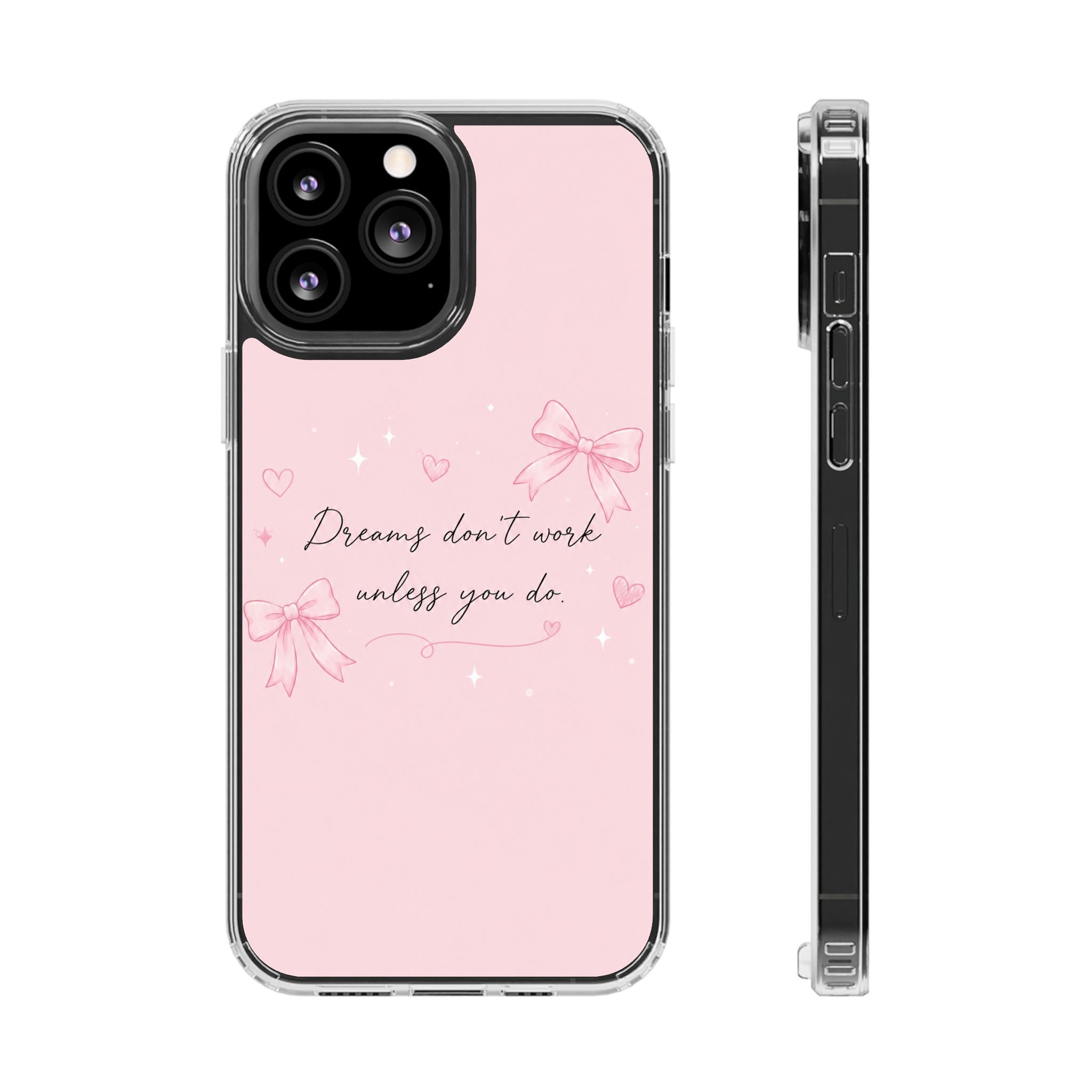 Pink Inspirational Phone Case — magnetic Clear Impact-Resistant Case
