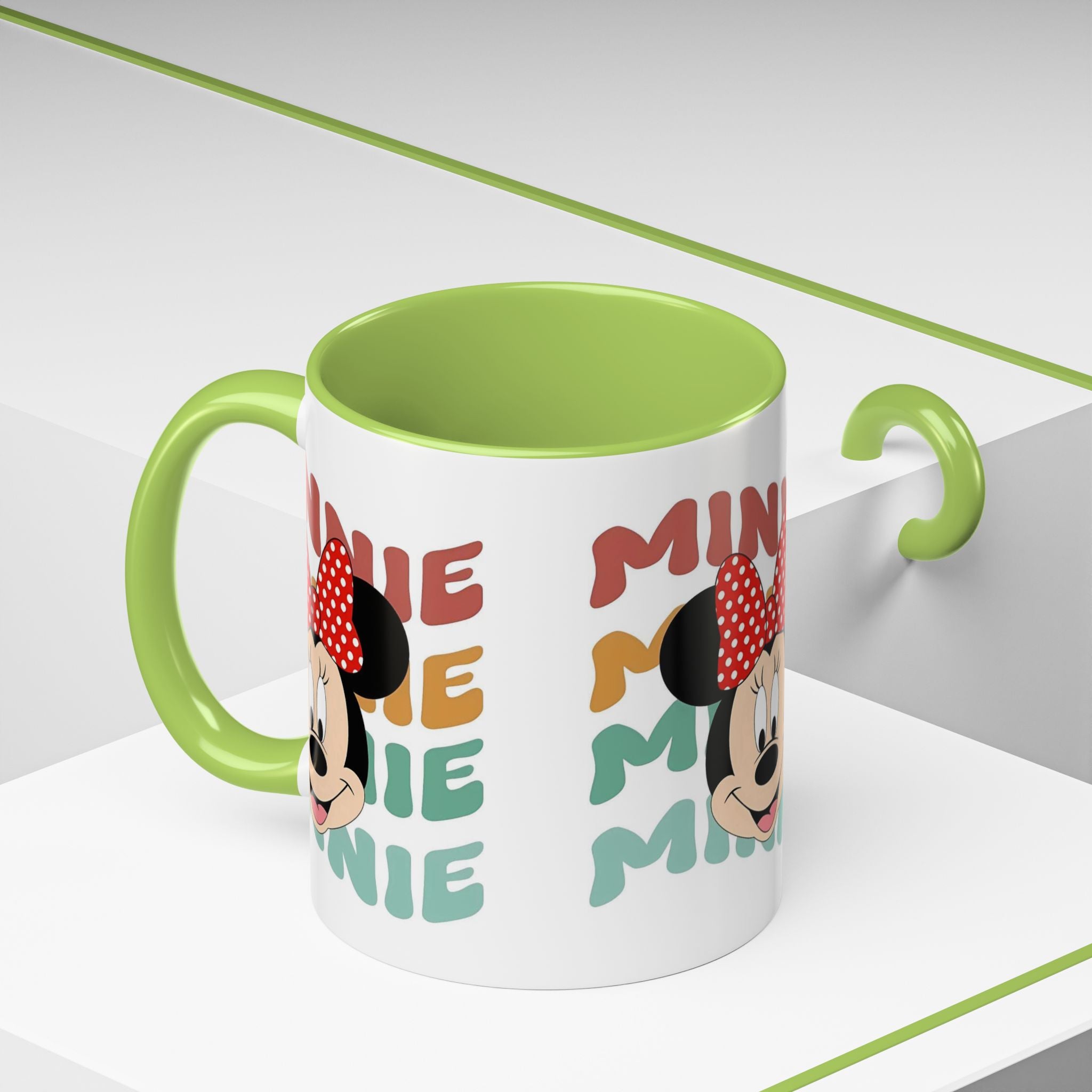 Minnie Mouse Accent Coffee Mug — Retro Colorful Disney Character Design (11/15 oz)