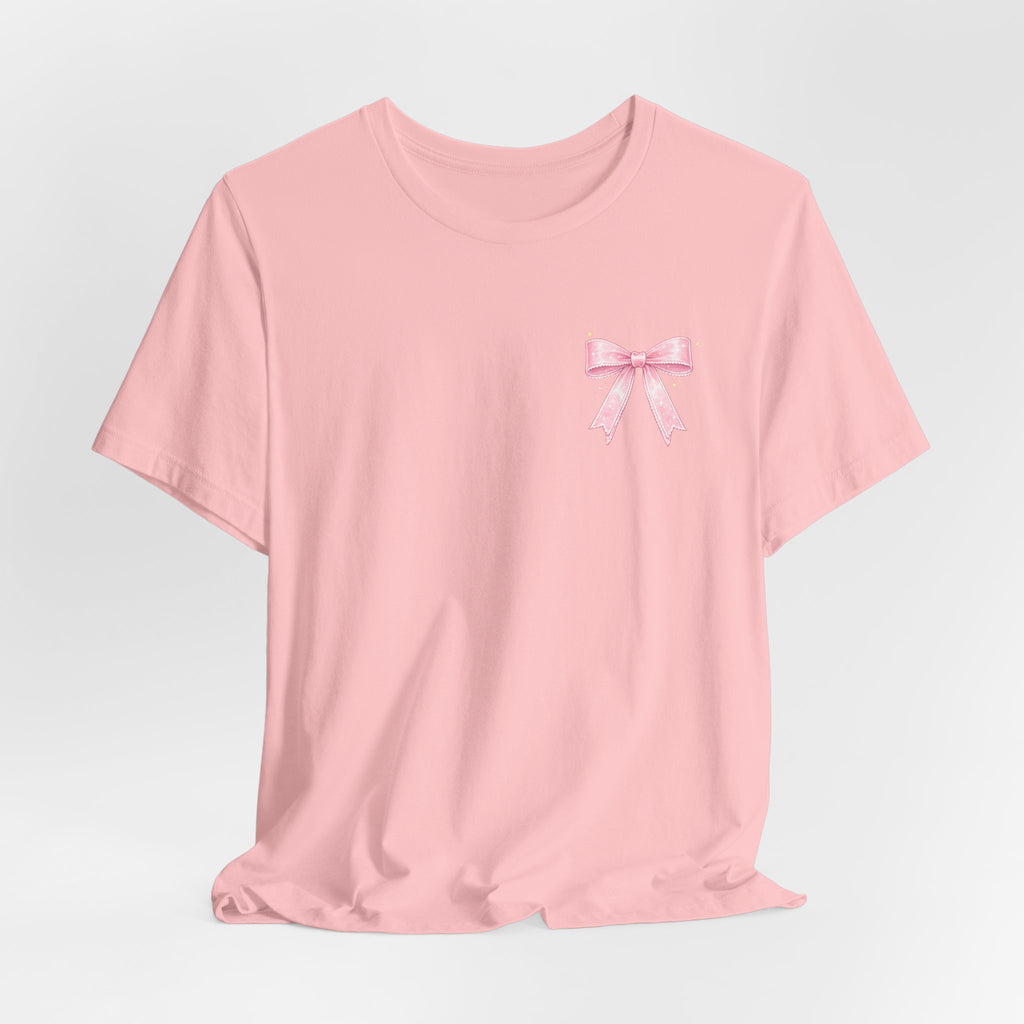 Salt, Water & Shine Beach Tee — Pink Bow Chest Accent