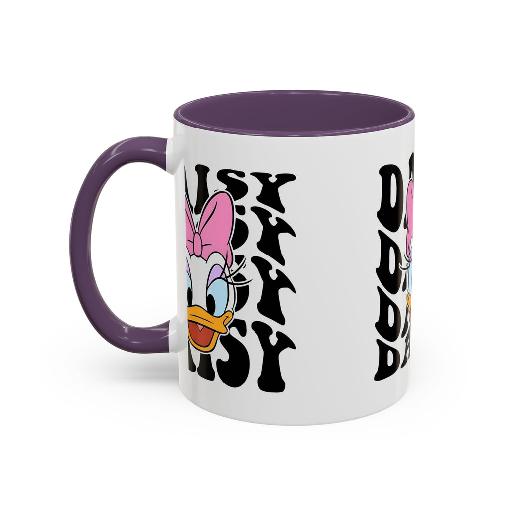 Daisy Duck Face Accent Coffee Mug – Retro Text Graphic (11/15 oz)