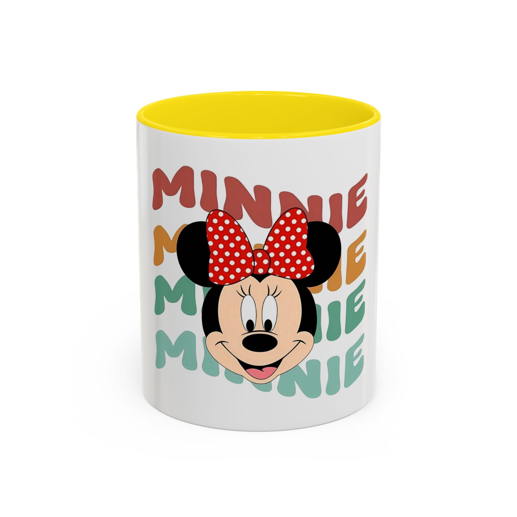 Minnie Mouse Accent Coffee Mug — Retro Colorful Disney Character Design (11/15 oz)