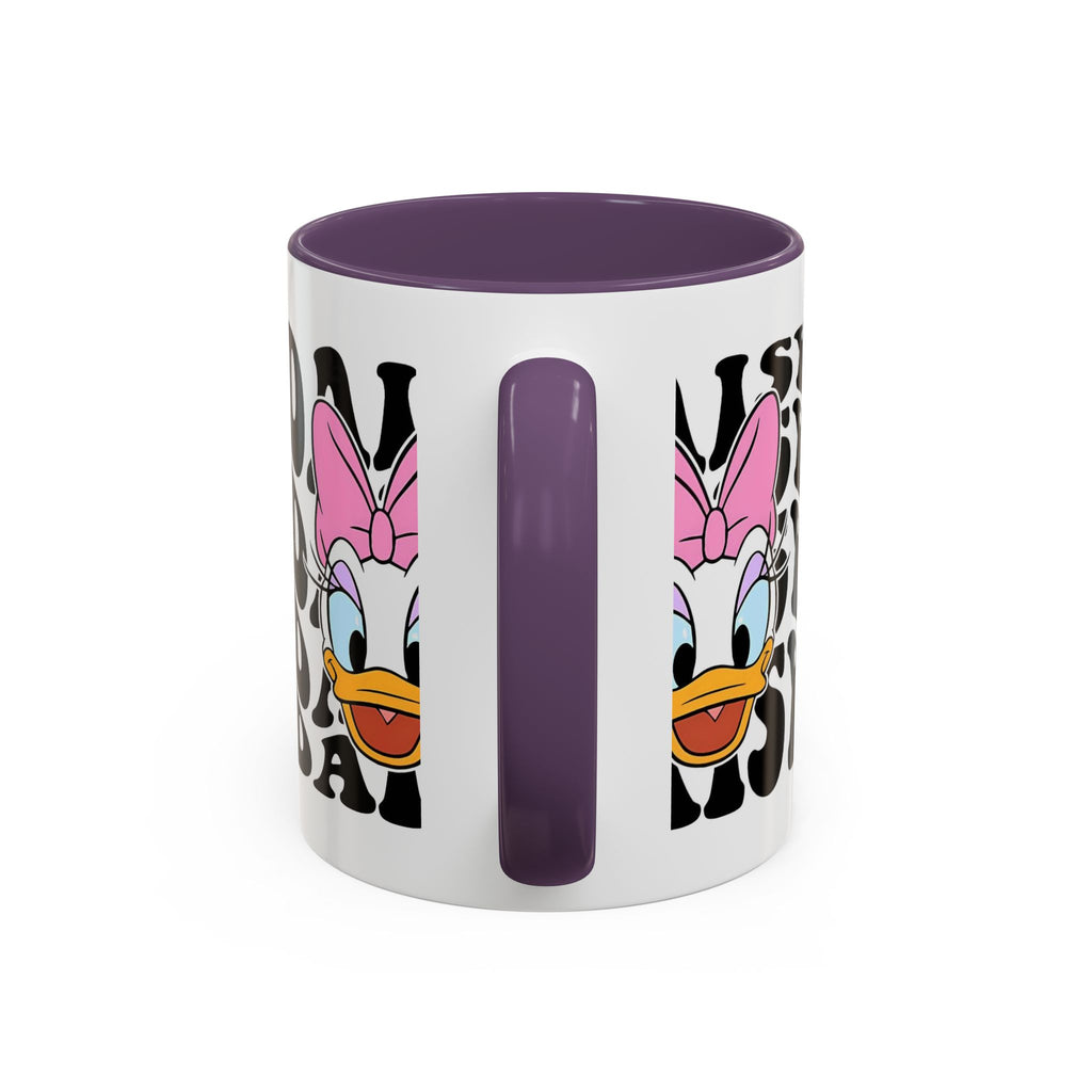 Daisy Duck Face Accent Coffee Mug – Retro Text Graphic (11/15 oz)