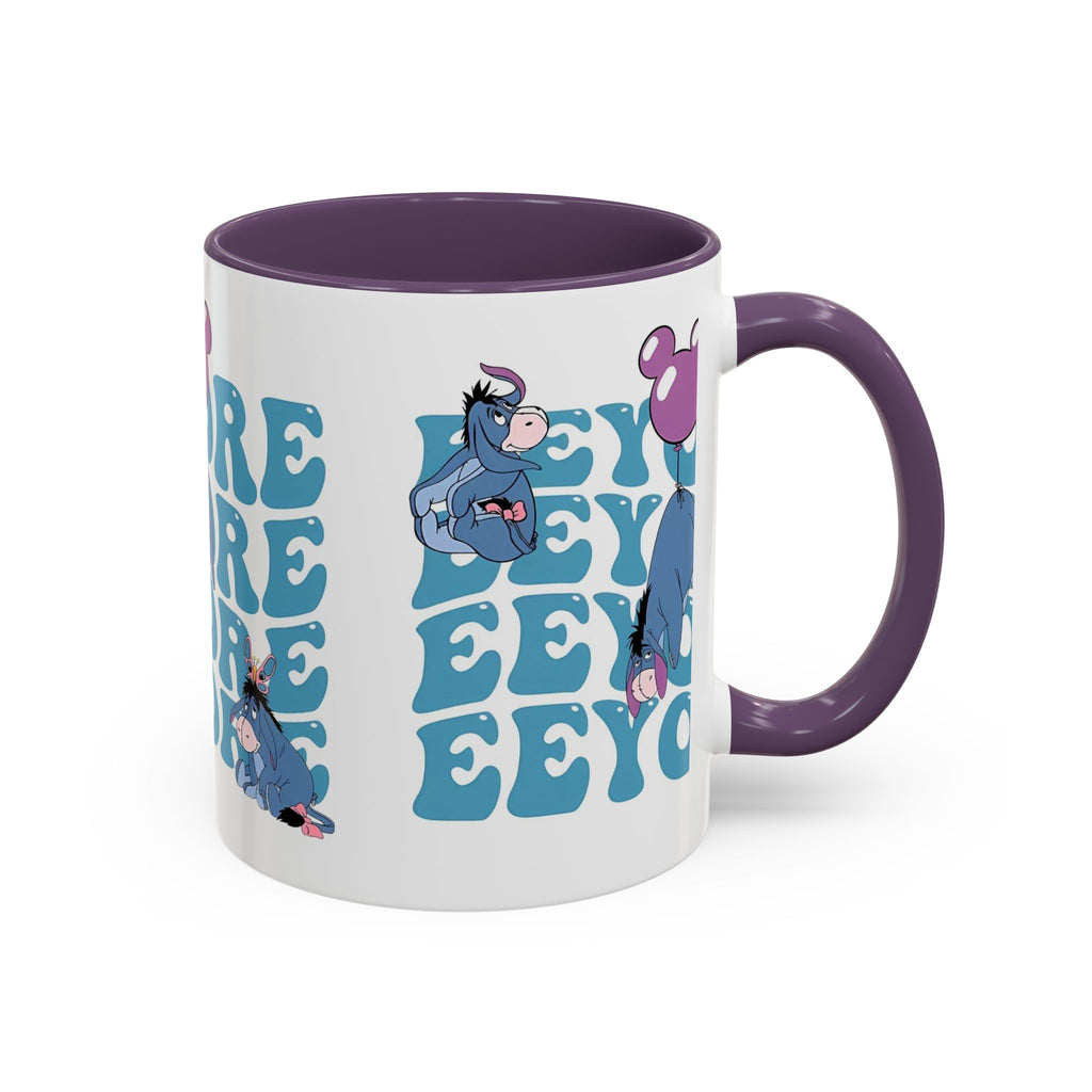 Eeyore Pattern Accent Coffee Mug — Cute Donkey Fan Gift (11/15 oz)