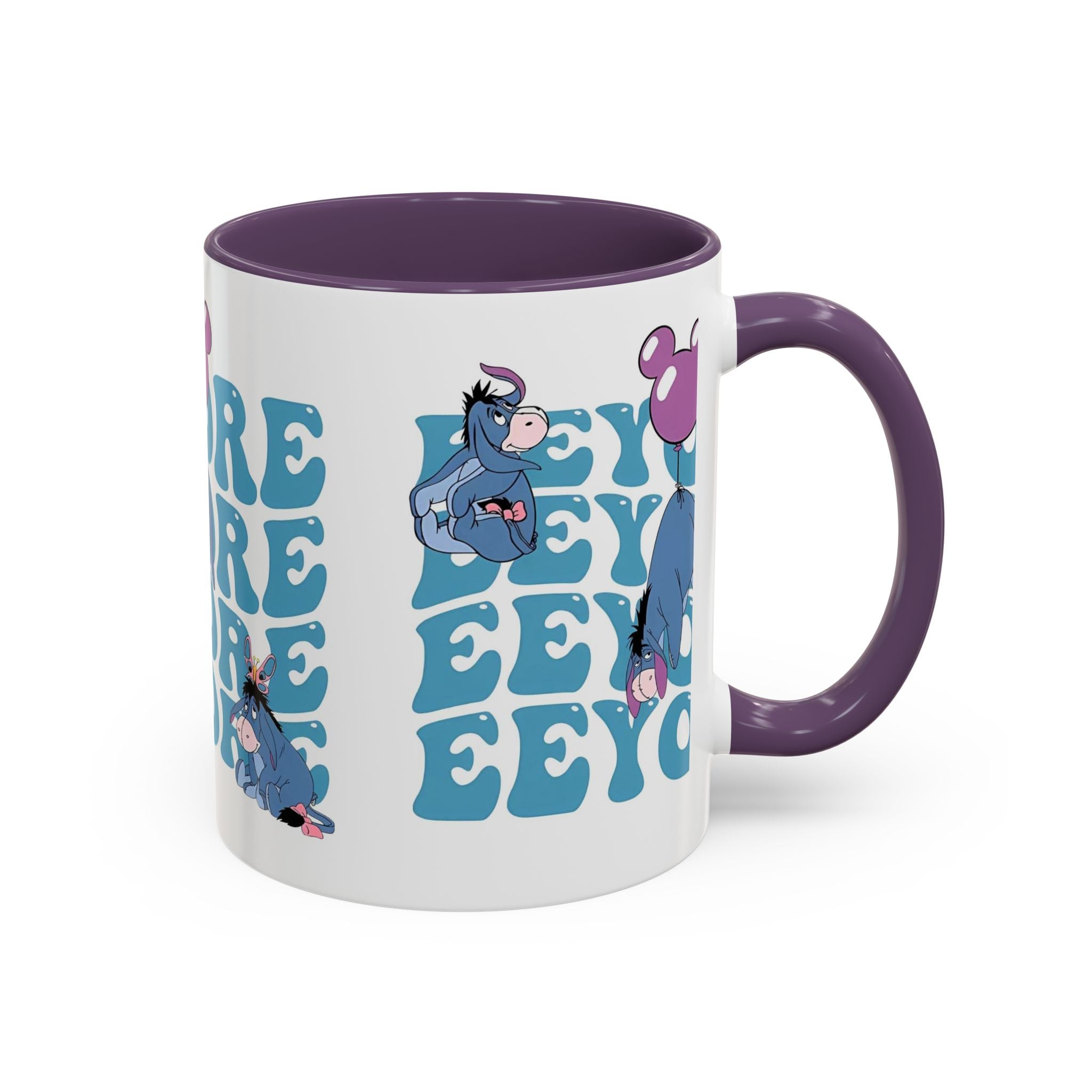 Eeyore Pattern Accent Coffee Mug — Cute Donkey Fan Gift (11/15 oz)