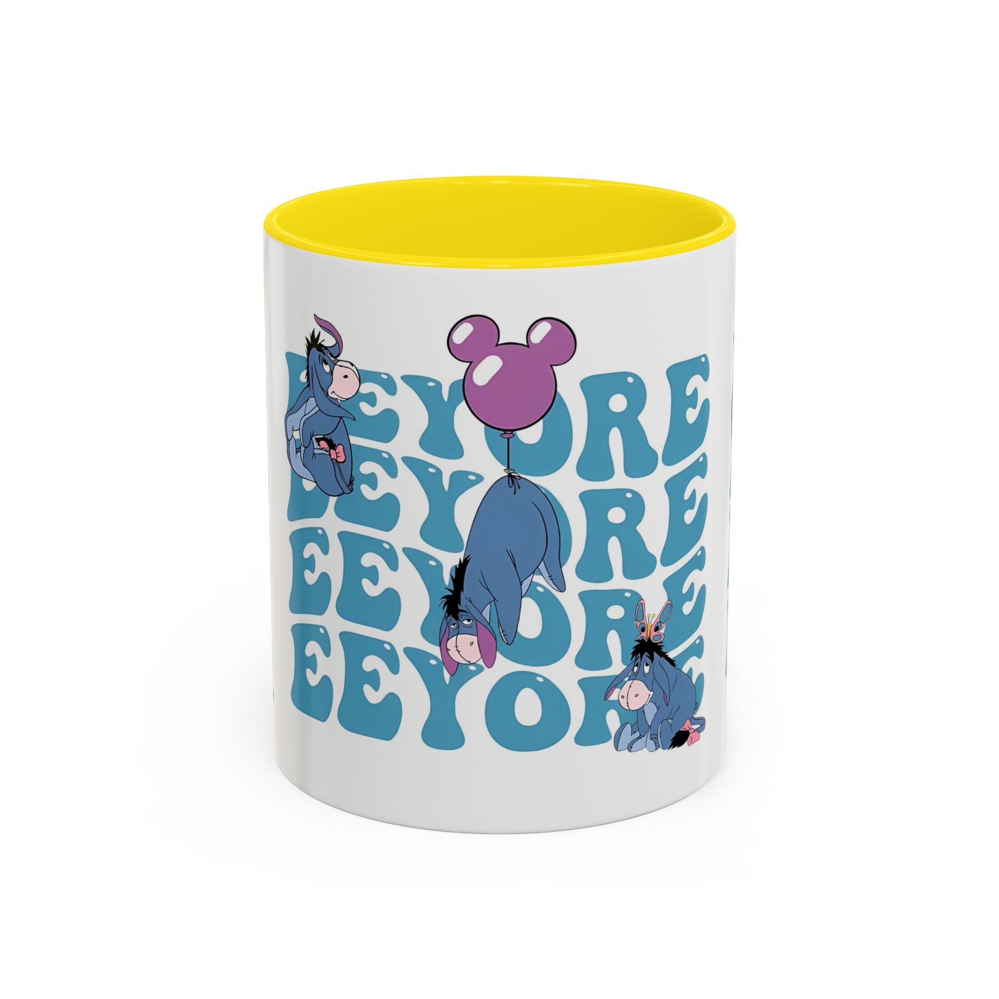 Eeyore Pattern Accent Coffee Mug — Cute Donkey Fan Gift (11/15 oz)