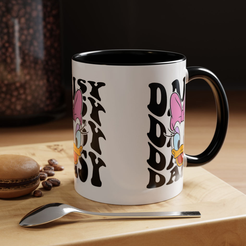 Daisy Duck Face Accent Coffee Mug – Retro Text Graphic (11/15 oz)