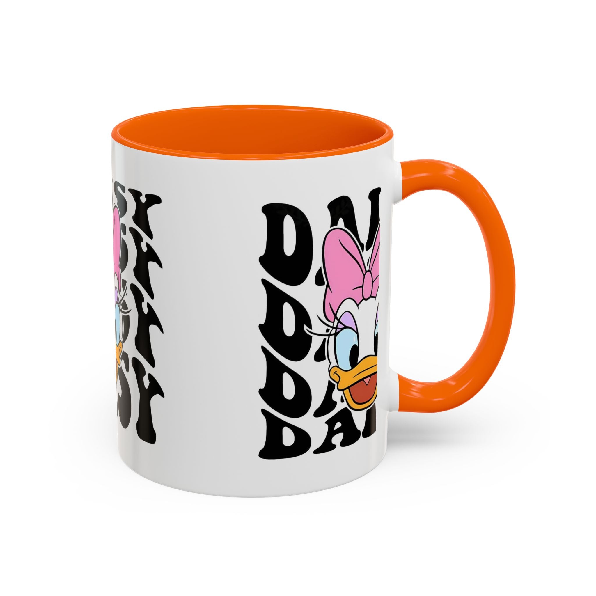 Daisy Duck Face Accent Coffee Mug – Retro Text Graphic (11/15 oz)