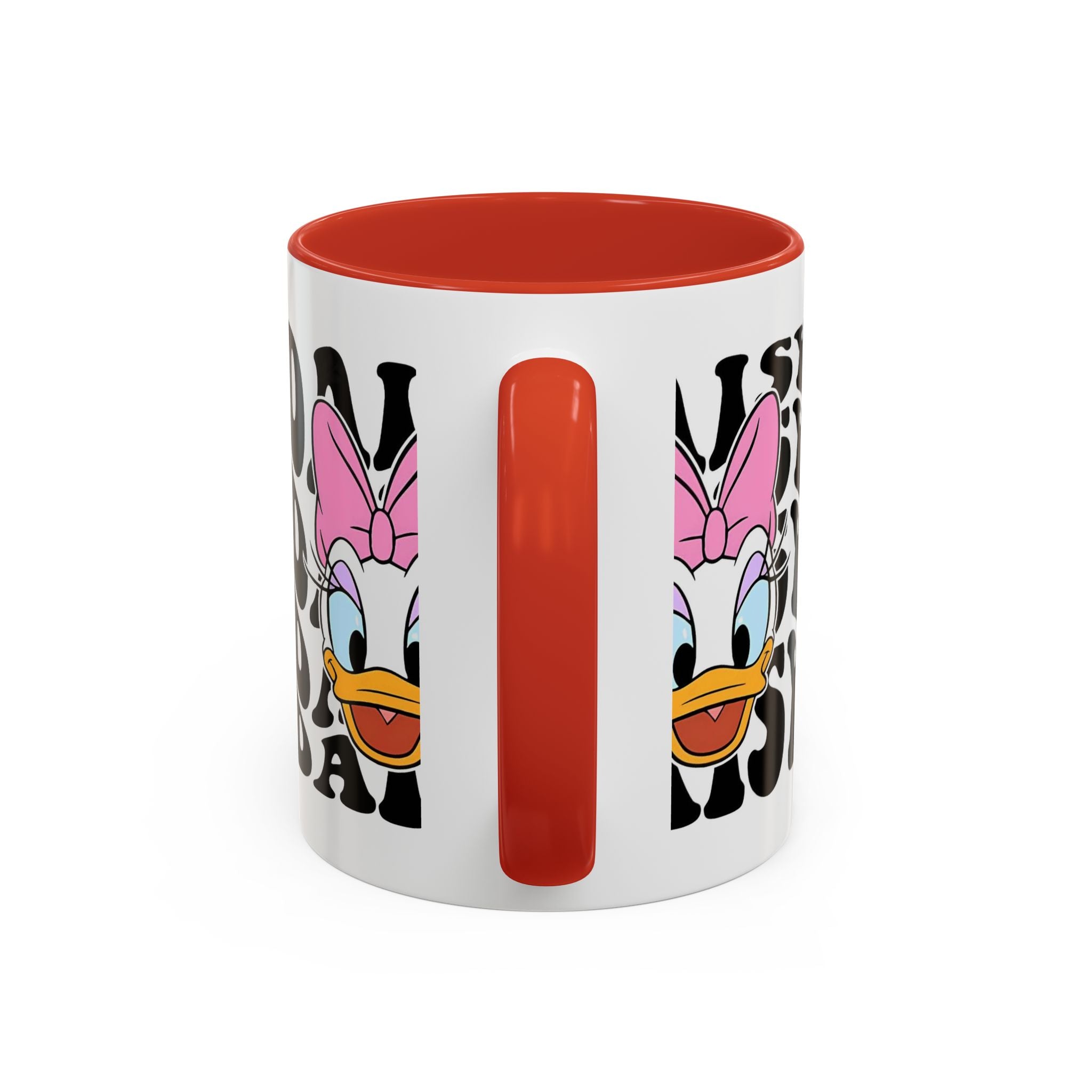 Daisy Duck Face Accent Coffee Mug – Retro Text Graphic (11/15 oz)