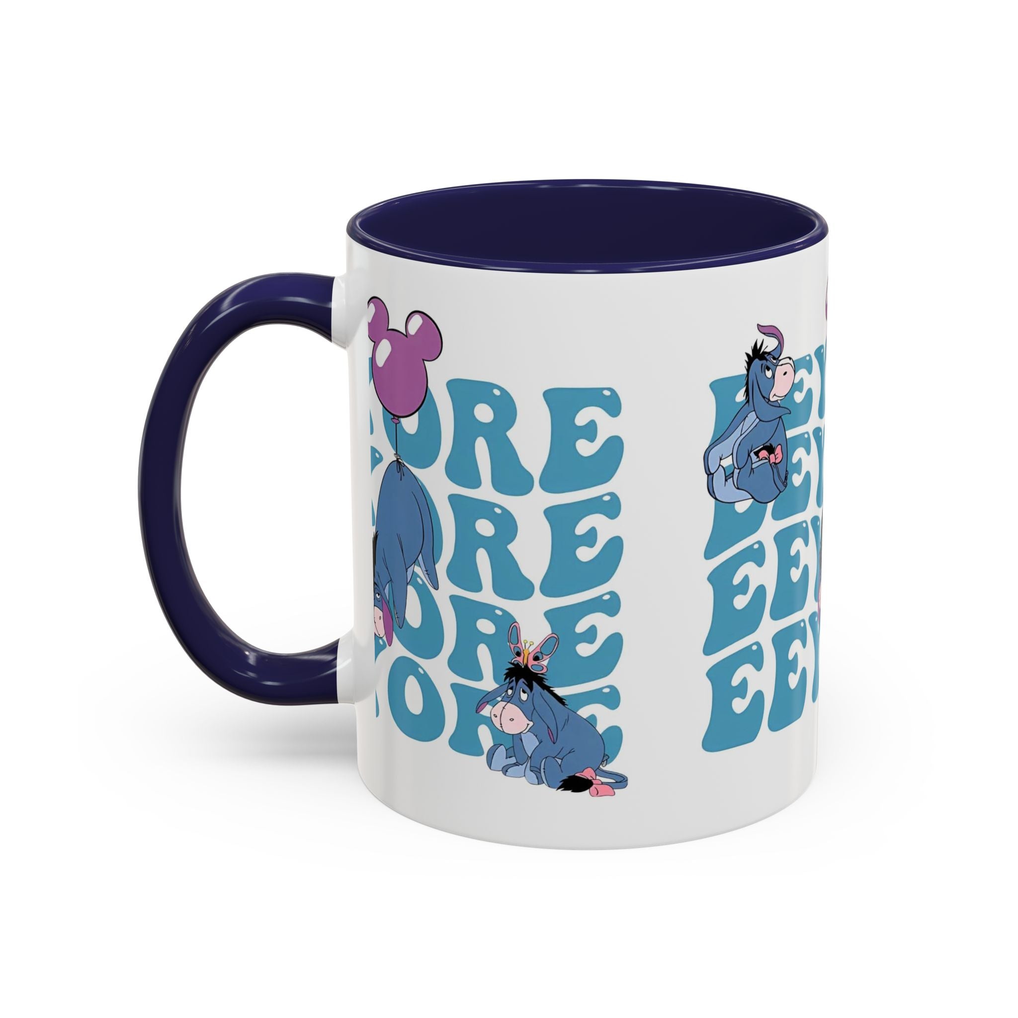 Eeyore Pattern Accent Coffee Mug — Cute Donkey Fan Gift (11/15 oz)