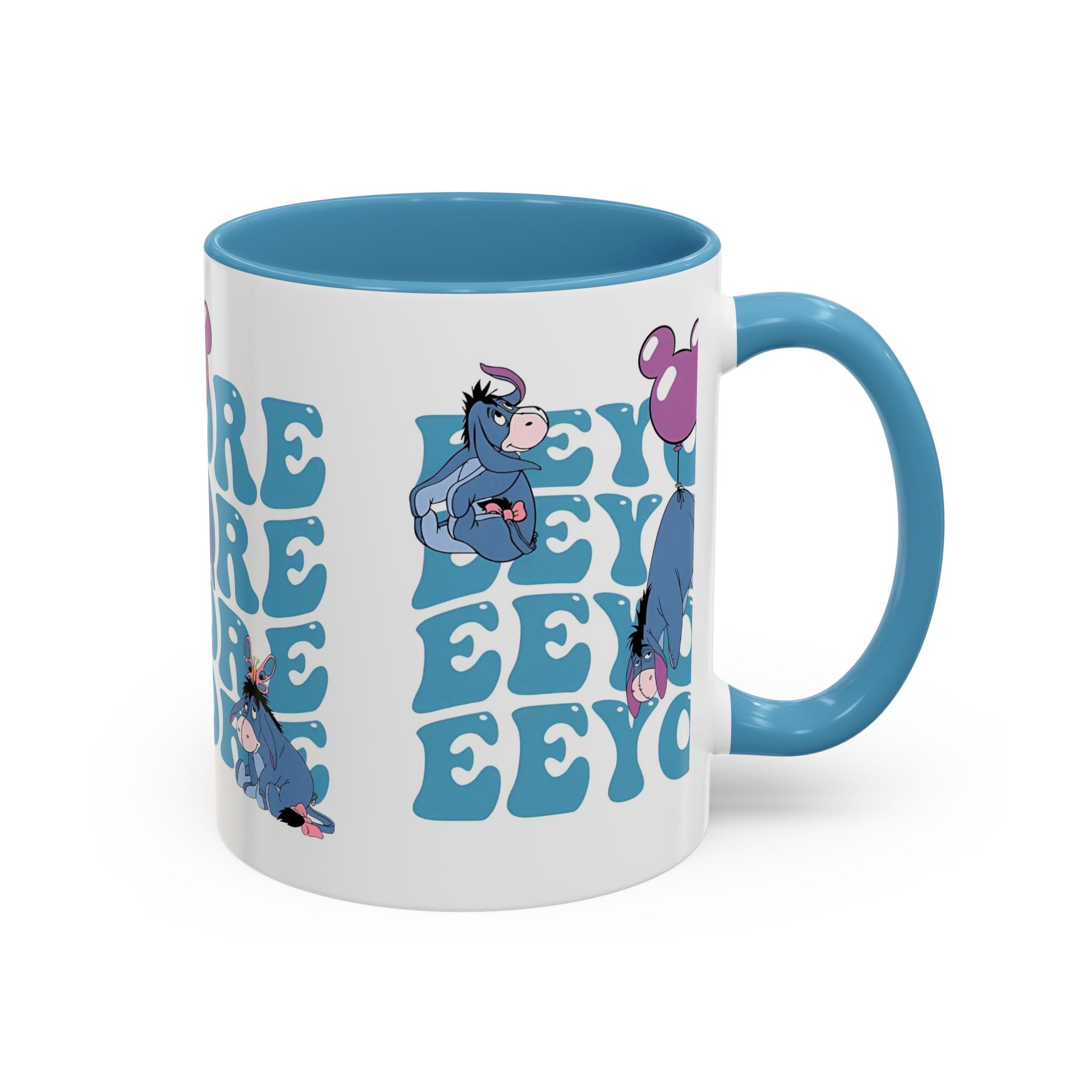 Eeyore Pattern Accent Coffee Mug — Cute Donkey Fan Gift (11/15 oz)