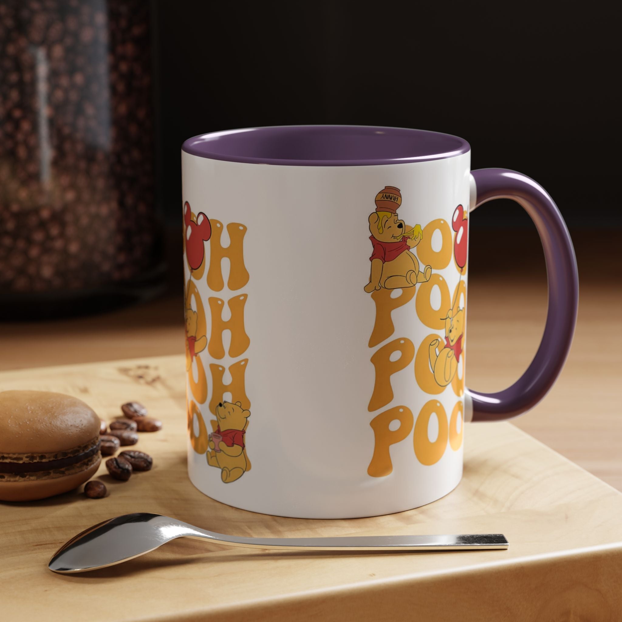 Winnie the Pooh Accent Coffee Mug — Retro 'Pooh' Stack Design (11/15oz)