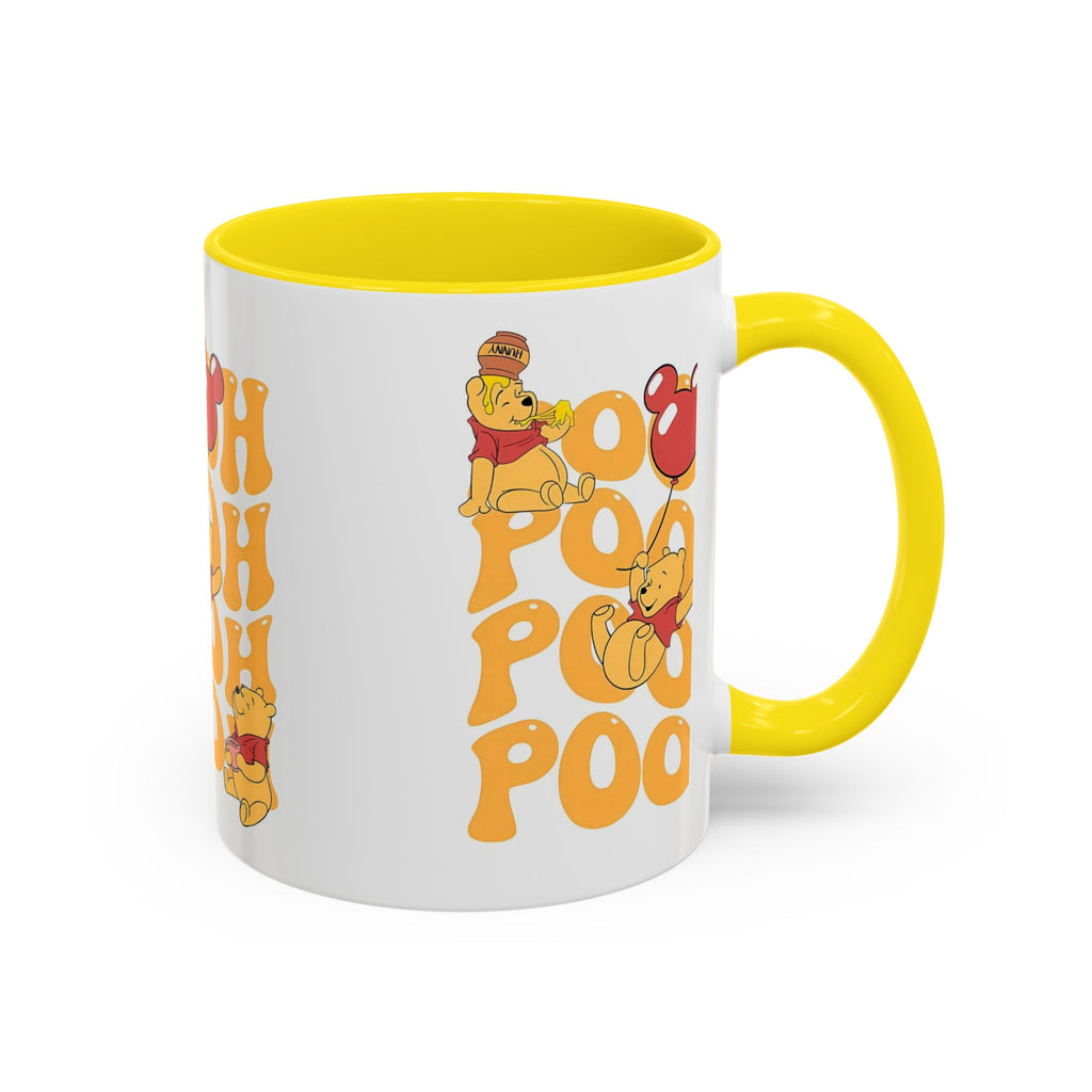 Winnie the Pooh Accent Coffee Mug — Retro 'Pooh' Stack Design (11/15oz)