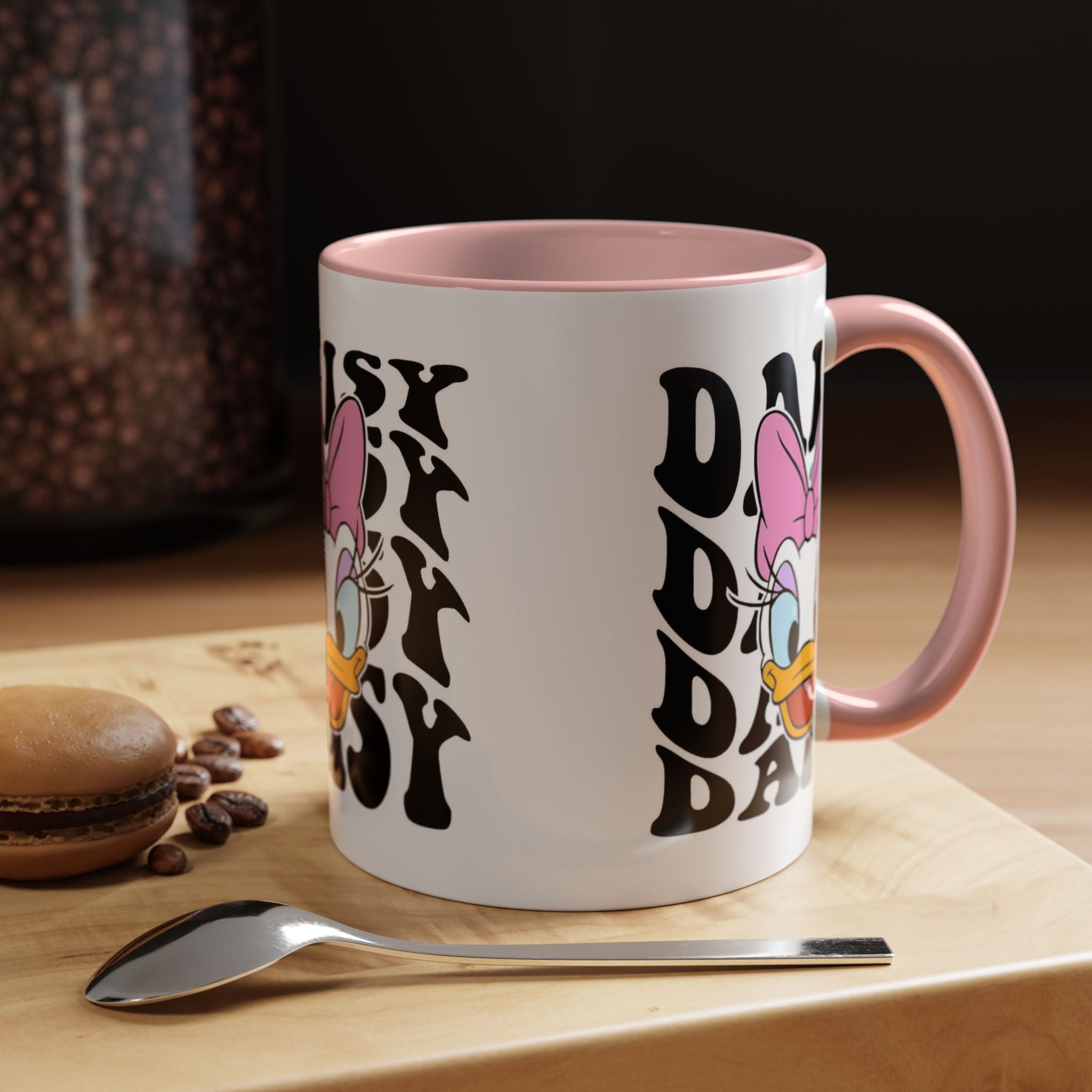 Daisy Duck Face Accent Coffee Mug – Retro Text Graphic (11/15 oz)