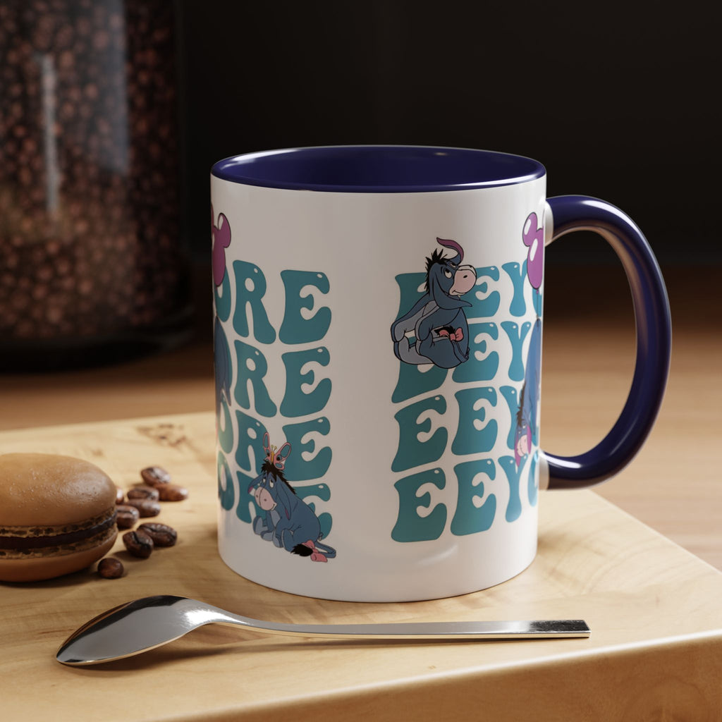 Eeyore Pattern Accent Coffee Mug — Cute Donkey Fan Gift (11/15 oz)