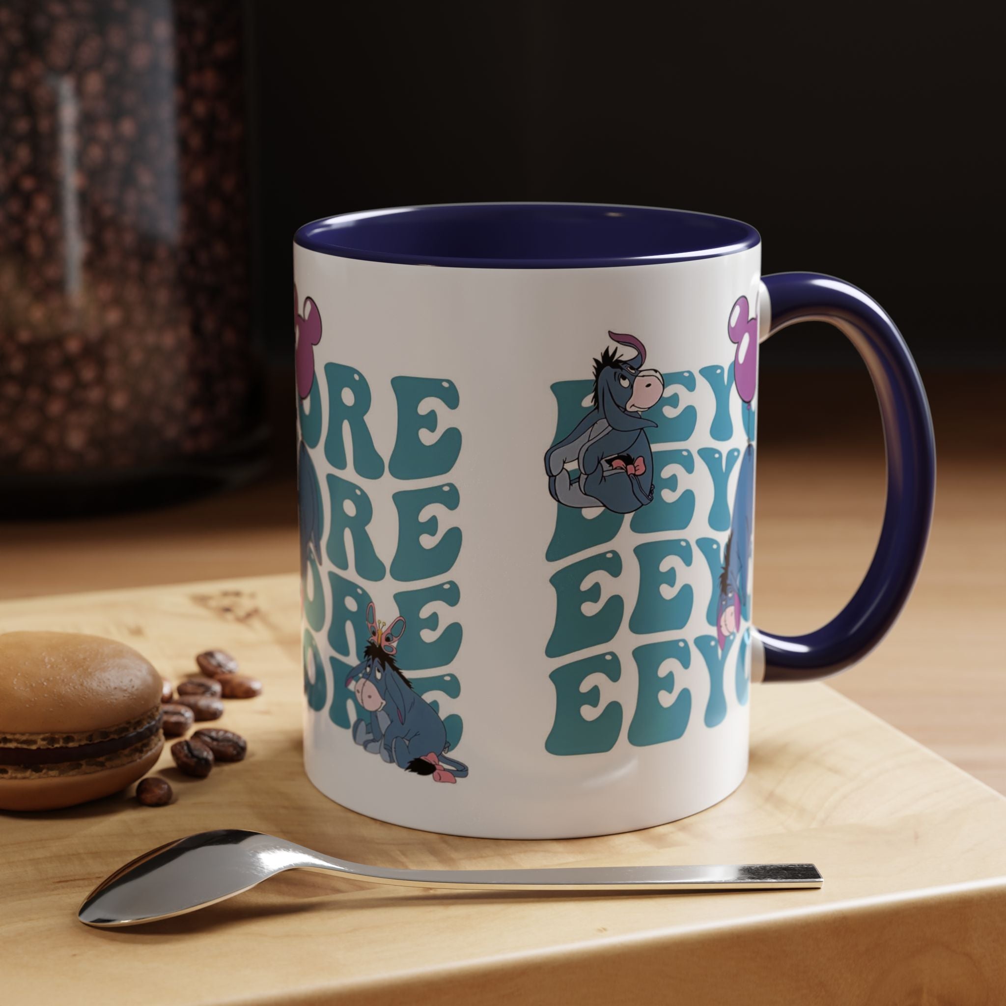 Eeyore Pattern Accent Coffee Mug — Cute Donkey Fan Gift (11/15 oz)