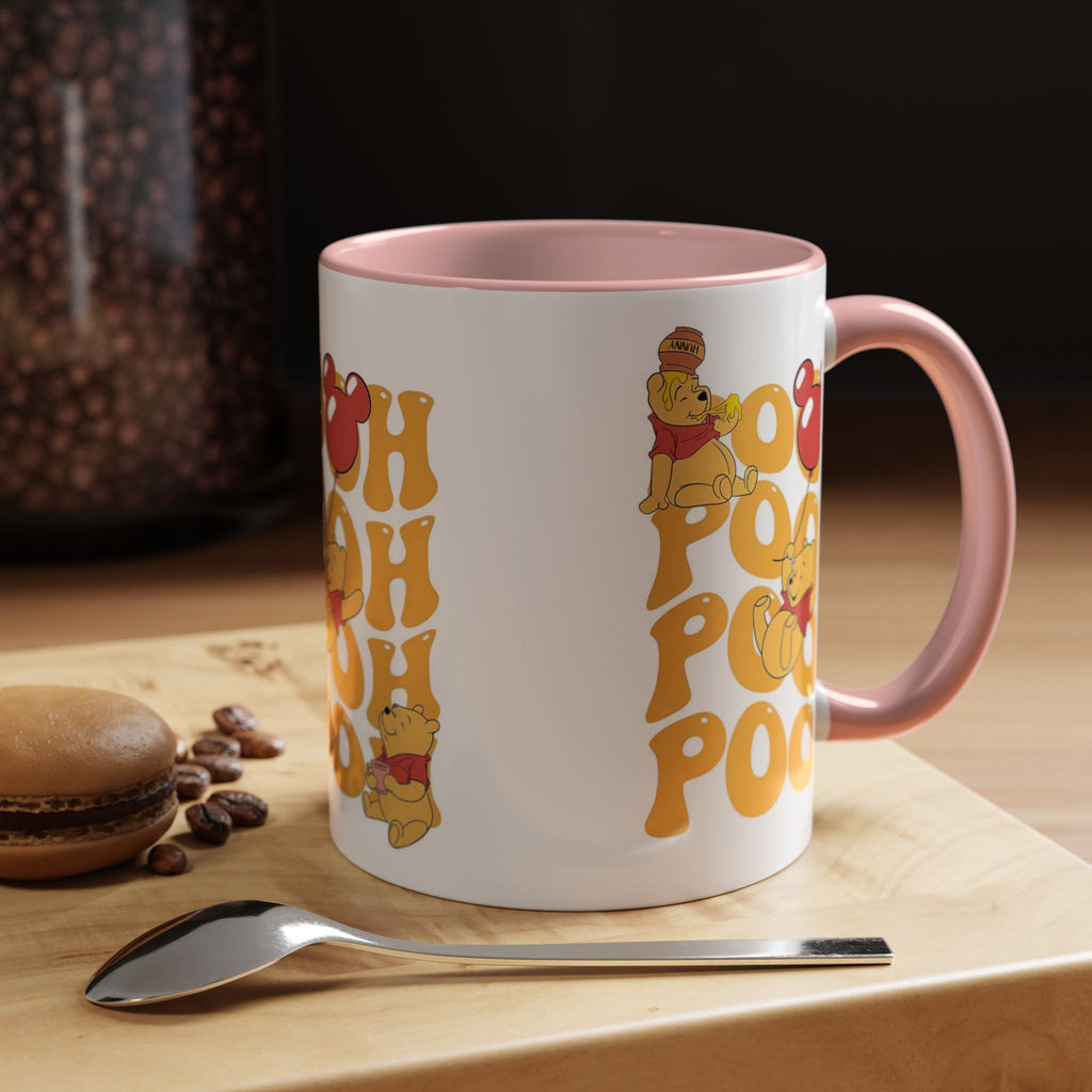 Winnie the Pooh Accent Coffee Mug — Retro 'Pooh' Stack Design (11/15oz)