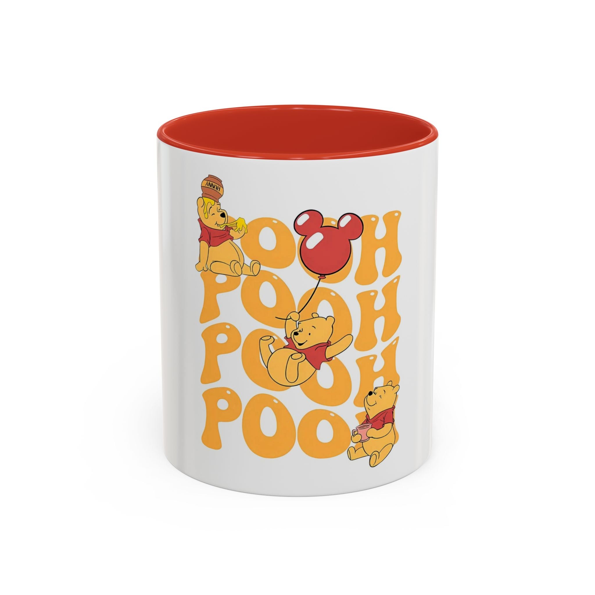 Winnie the Pooh Accent Coffee Mug — Retro 'Pooh' Stack Design (11/15oz)