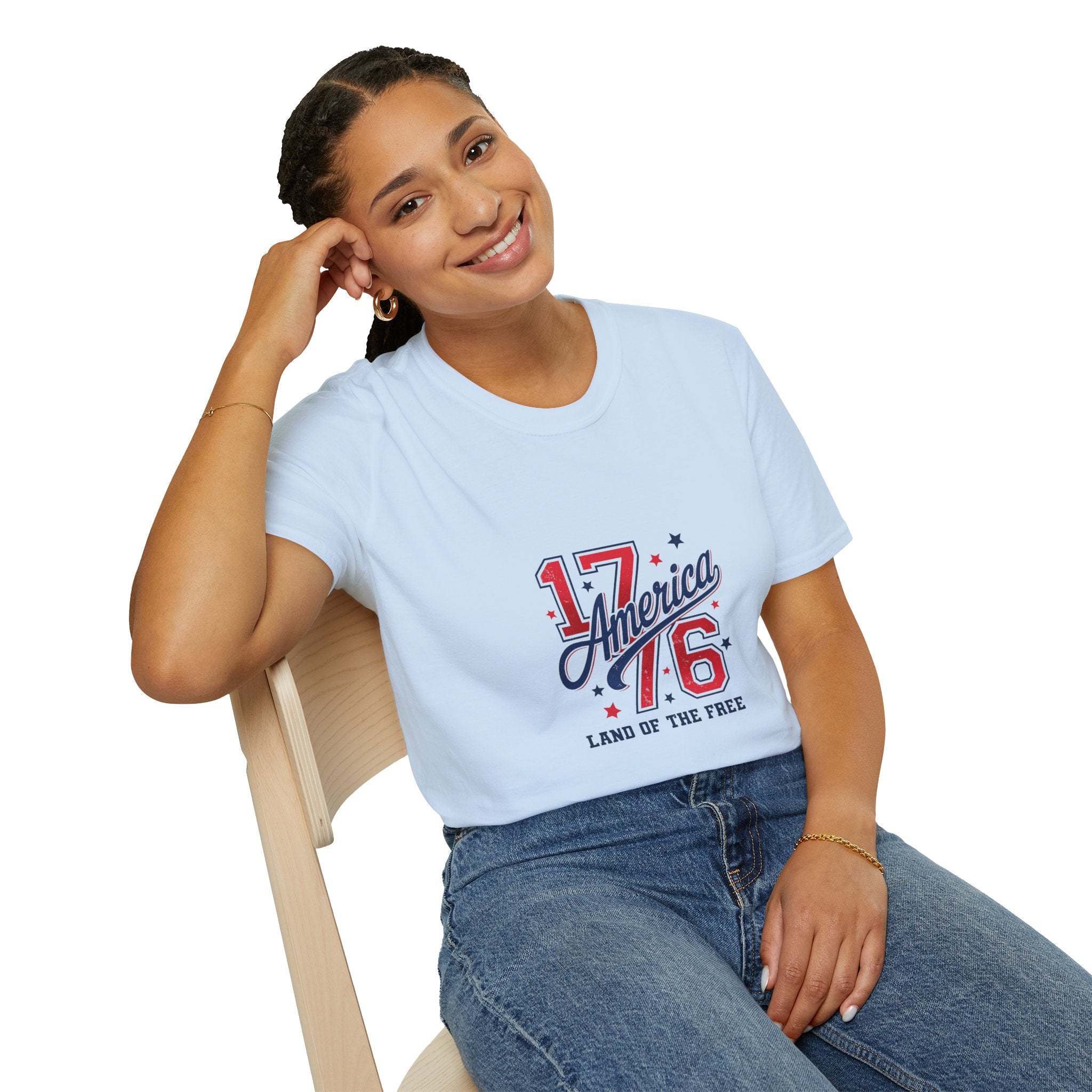 1776 America Land of the Free Patriotic Tee