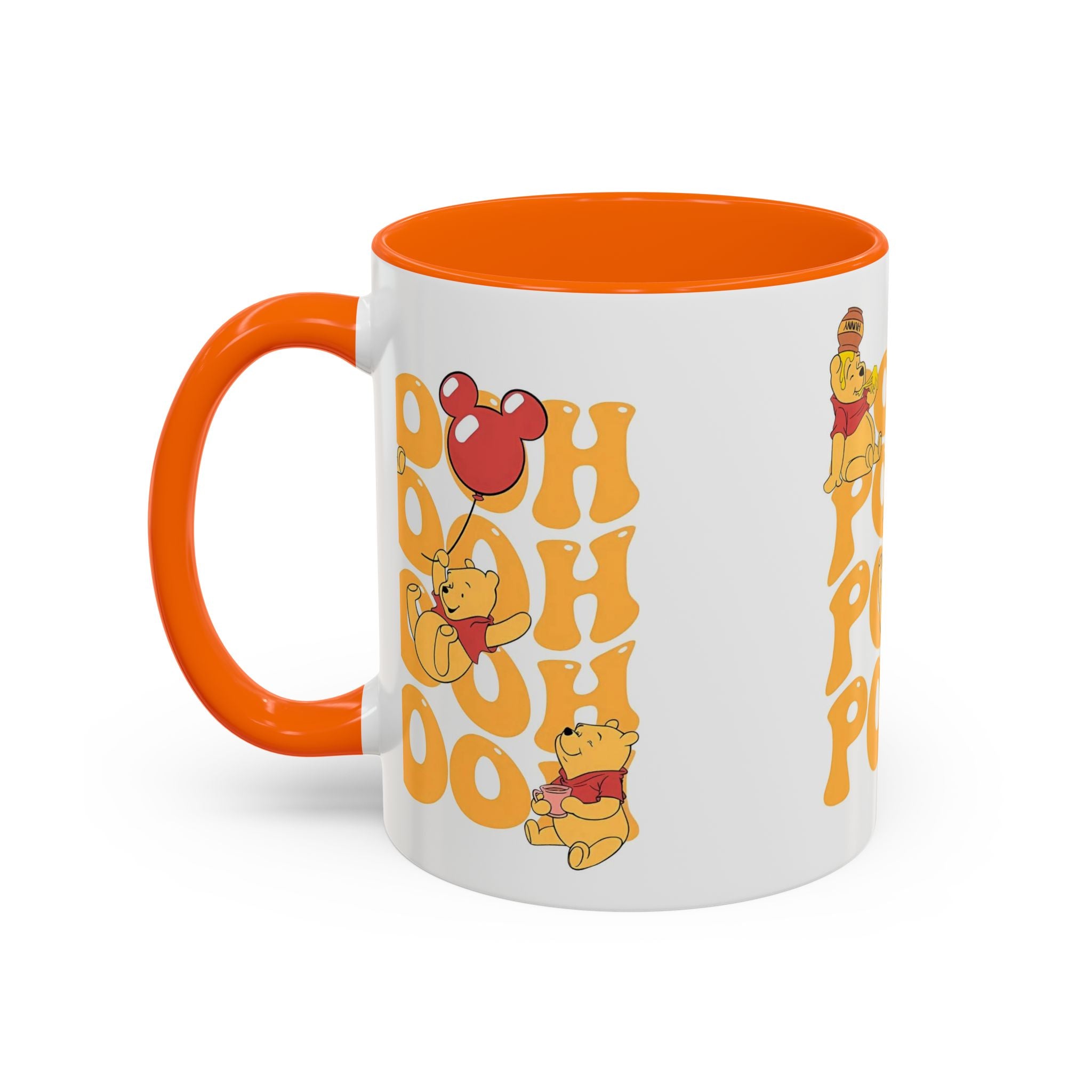 Winnie the Pooh Accent Coffee Mug — Retro 'Pooh' Stack Design (11/15oz)