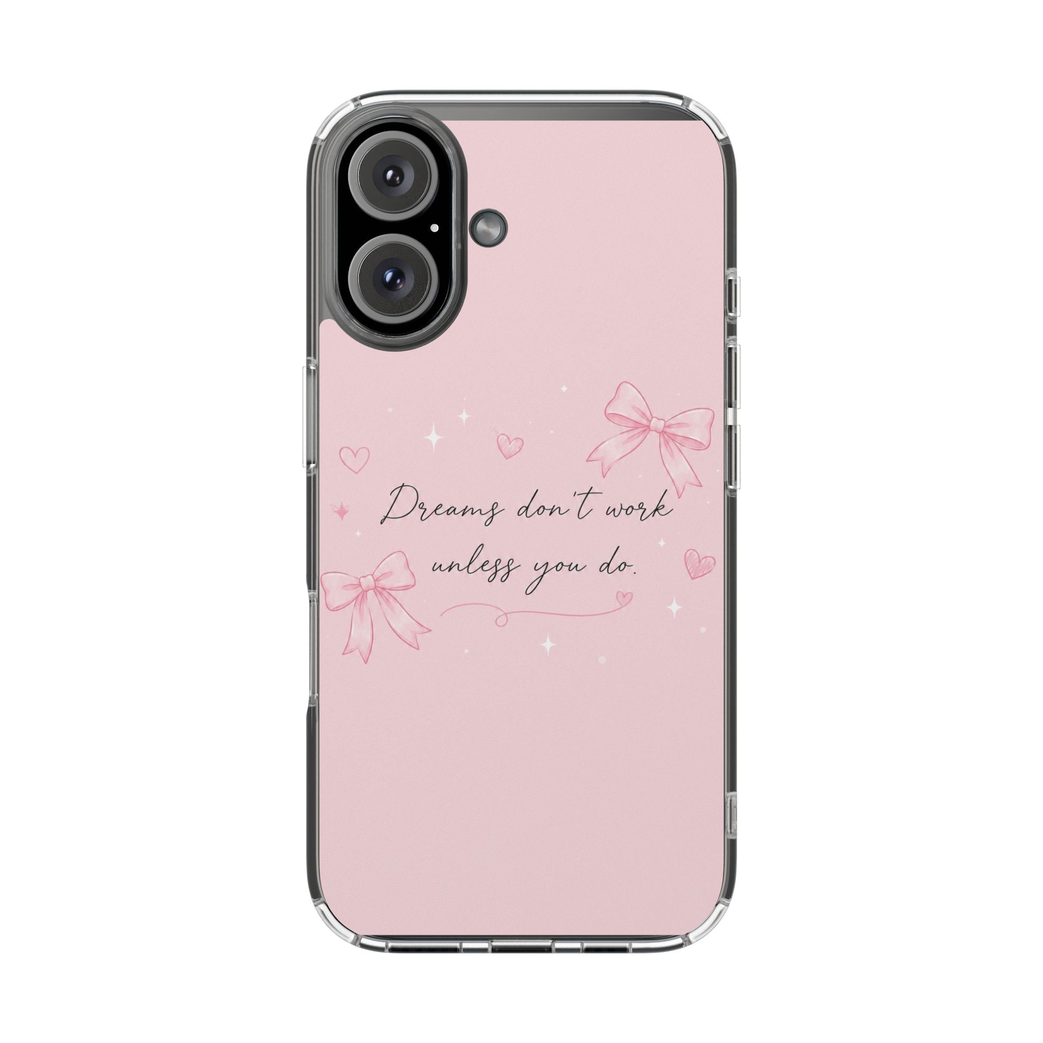 Pink Inspirational Phone Case — magnetic Clear Impact-Resistant Case