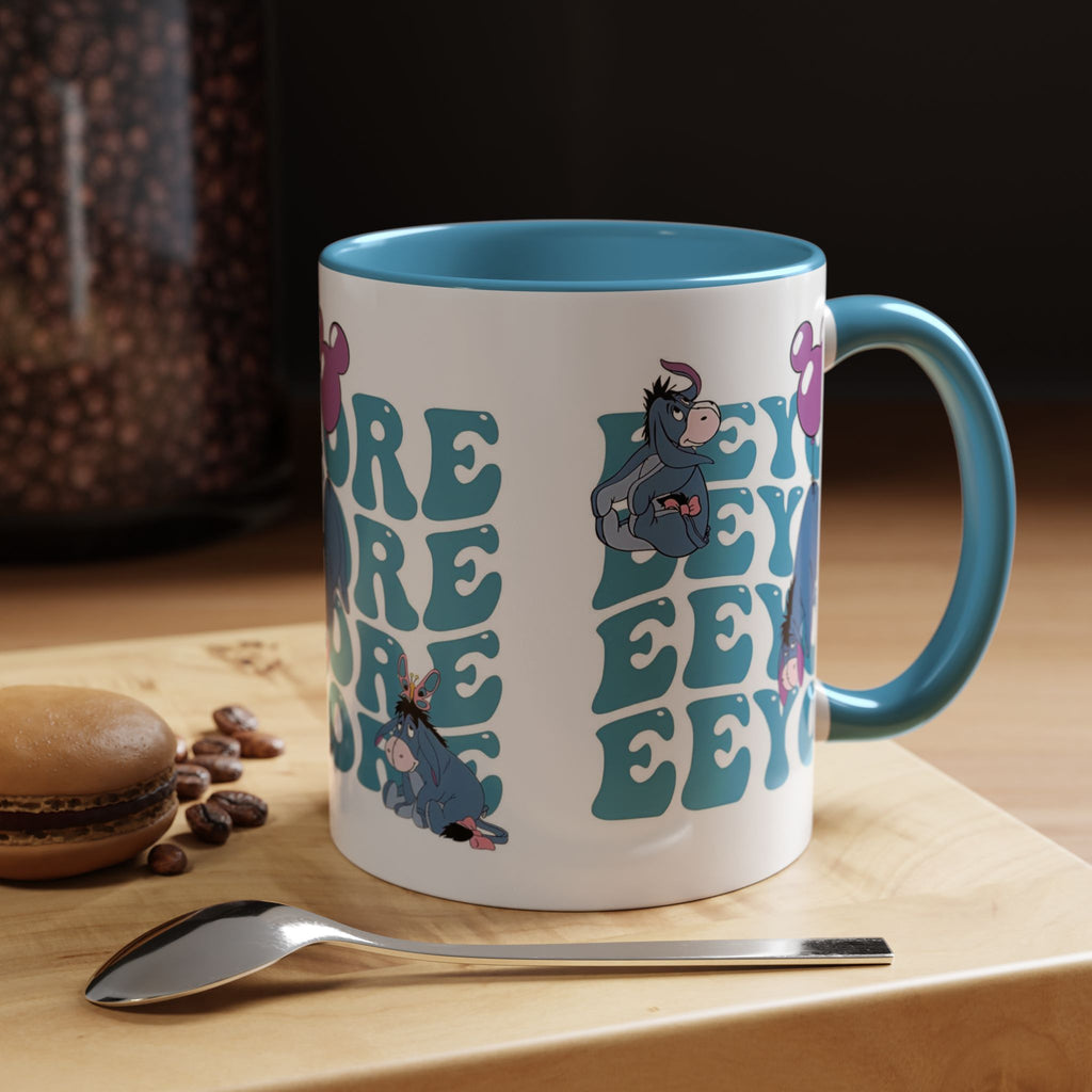 Eeyore Pattern Accent Coffee Mug — Cute Donkey Fan Gift (11/15 oz)