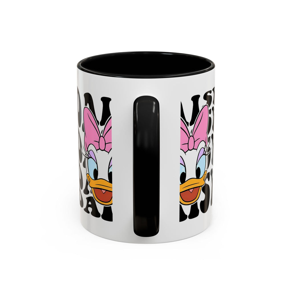 Daisy Duck Face Accent Coffee Mug – Retro Text Graphic (11/15 oz)