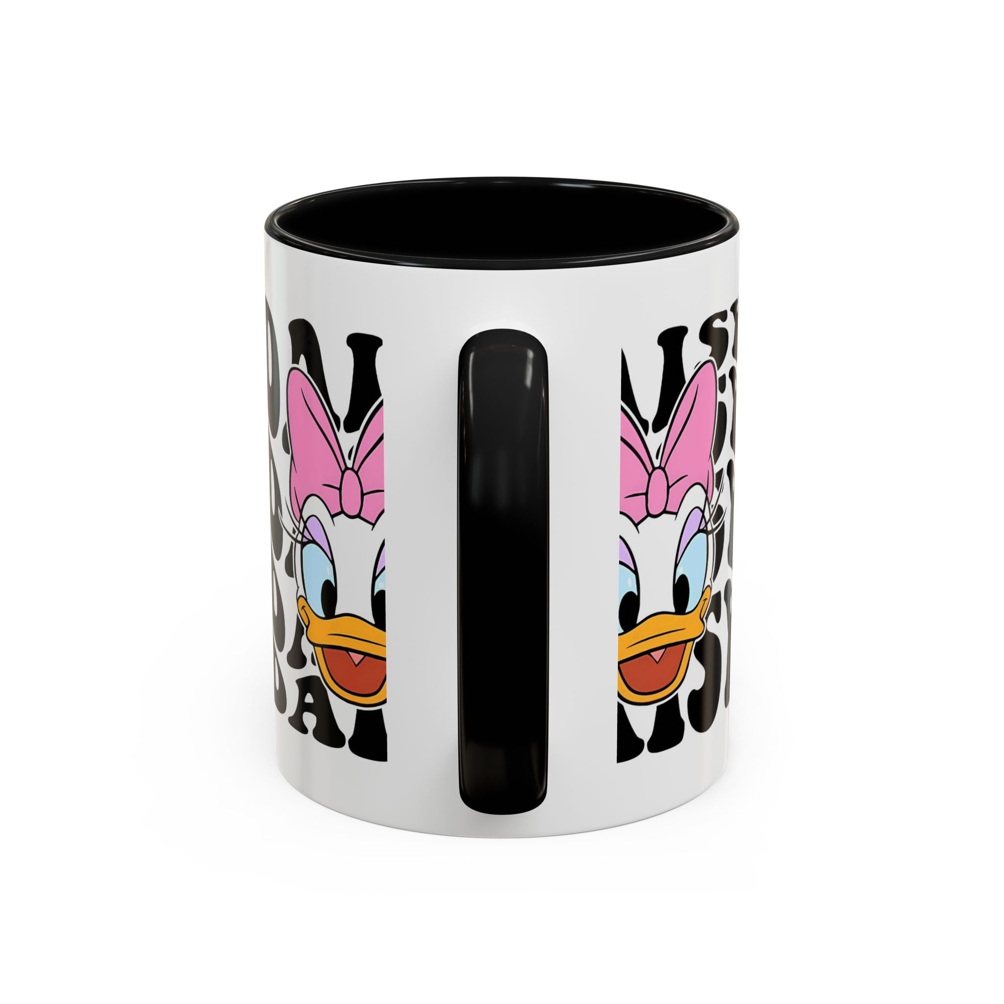 Daisy Duck Face Accent Coffee Mug – Retro Text Graphic (11/15 oz)
