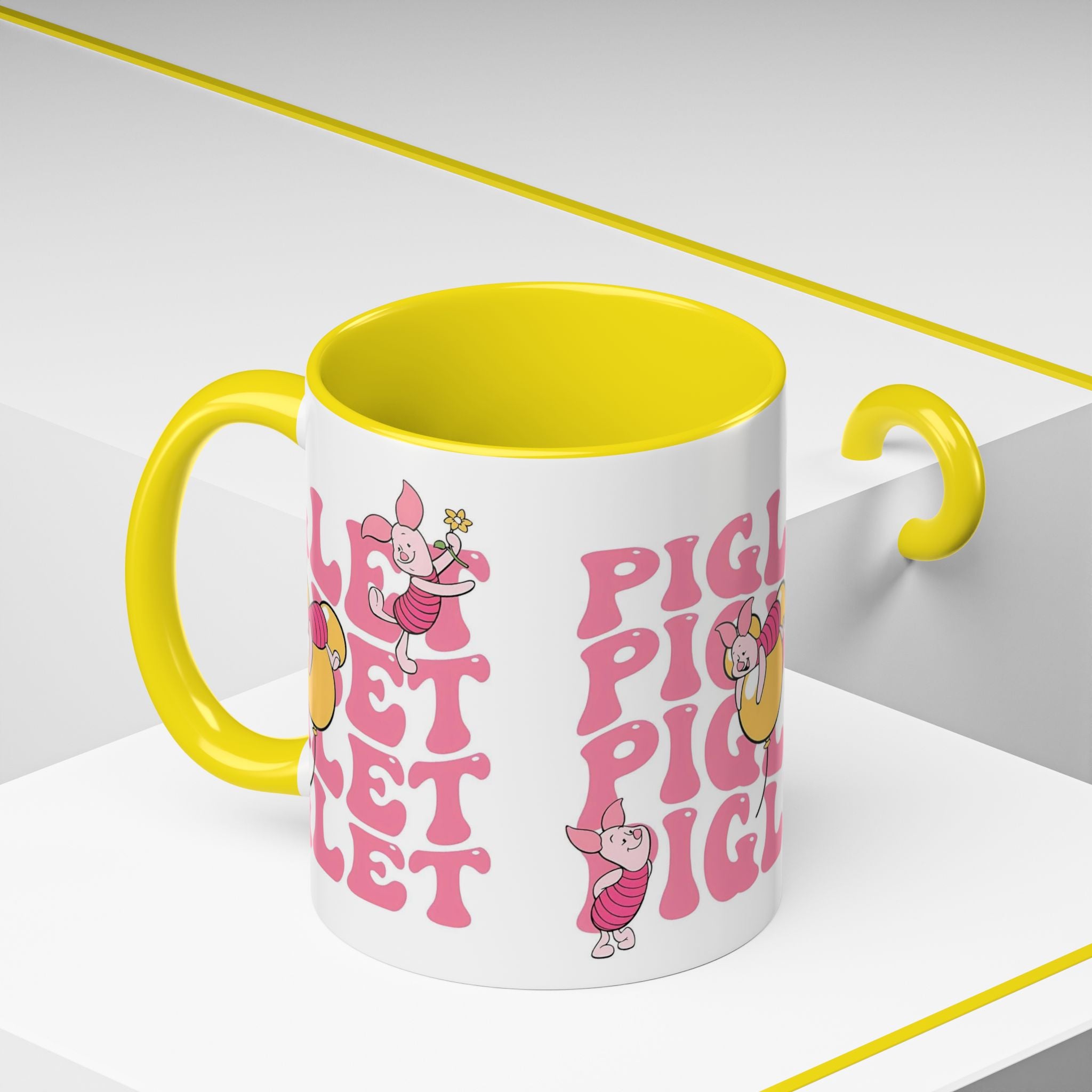 Piglet Coffee Mug — Cute Pink Winnie-The-Pooh Character Accent Mug (11/15oz)