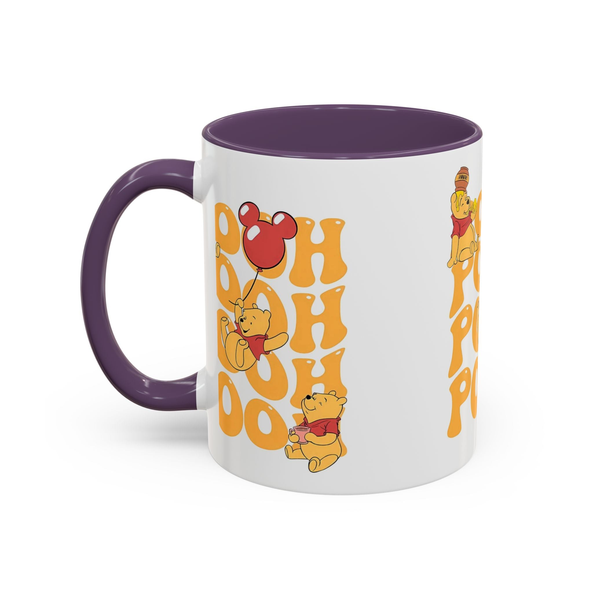 Winnie the Pooh Accent Coffee Mug — Retro 'Pooh' Stack Design (11/15oz)