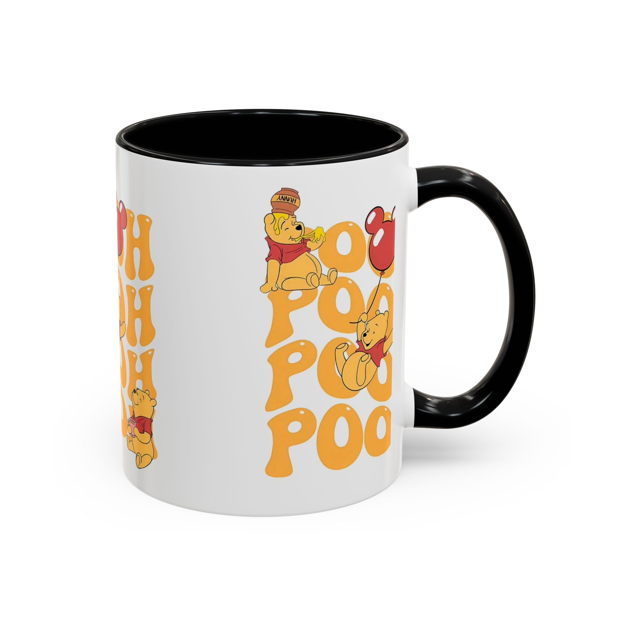 Winnie the Pooh Accent Coffee Mug — Retro 'Pooh' Stack Design (11/15oz)