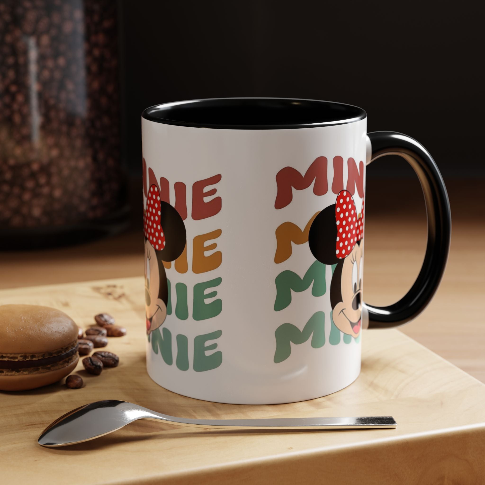 Minnie Mouse Accent Coffee Mug — Retro Colorful Disney Character Design (11/15 oz)
