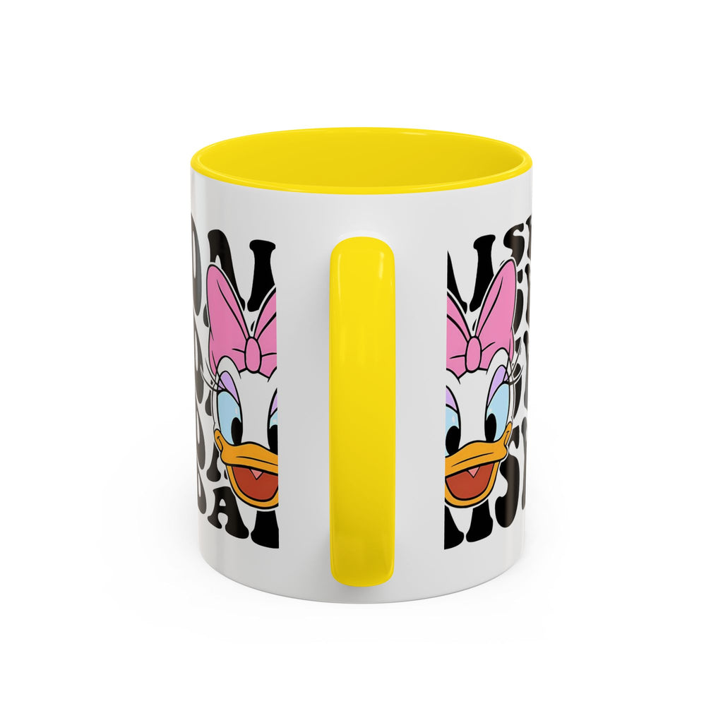 Daisy Duck Face Accent Coffee Mug – Retro Text Graphic (11/15 oz)