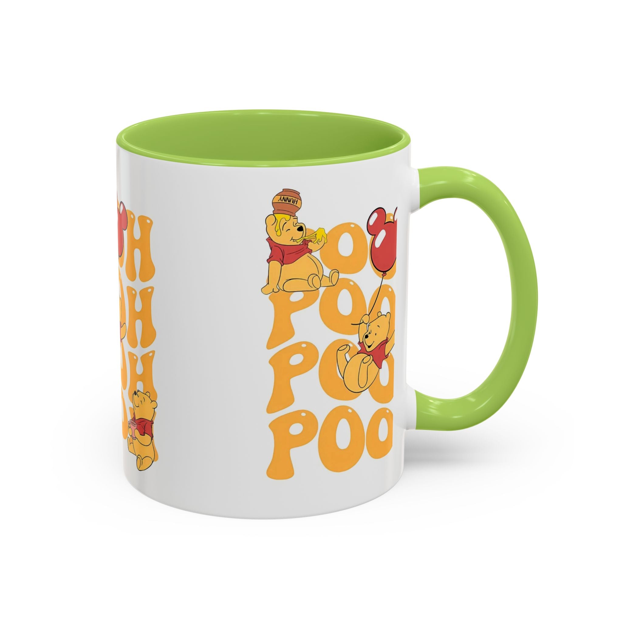Winnie the Pooh Accent Coffee Mug — Retro 'Pooh' Stack Design (11/15oz)