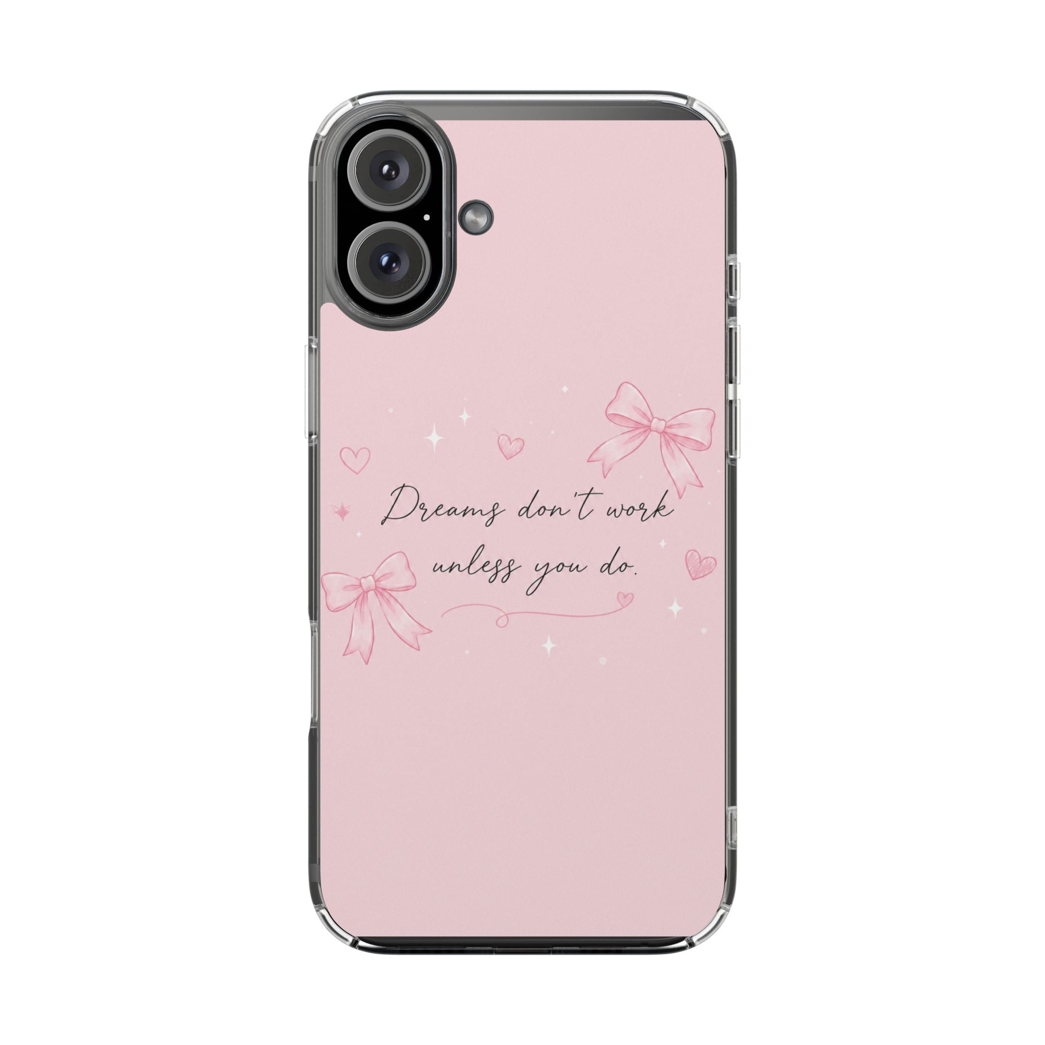 Pink Inspirational Phone Case — magnetic Clear Impact-Resistant Case