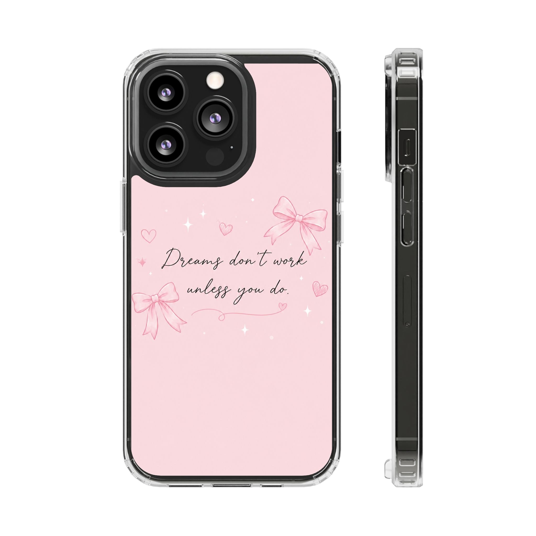 Pink Inspirational Phone Case — magnetic Clear Impact-Resistant Case