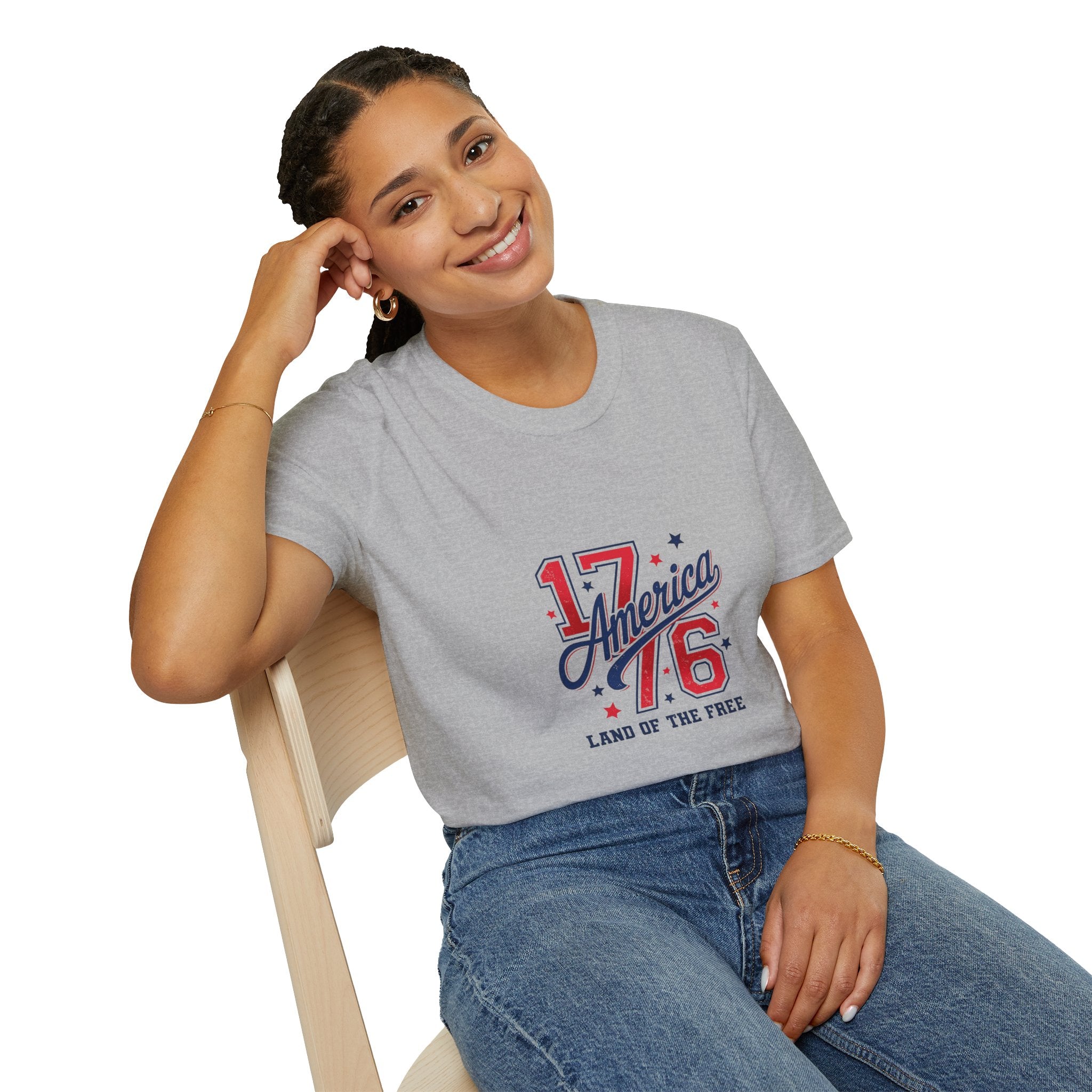 1776 America Land of the Free Patriotic Tee