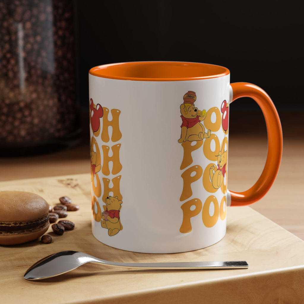 Winnie the Pooh Accent Coffee Mug — Retro 'Pooh' Stack Design (11/15oz)