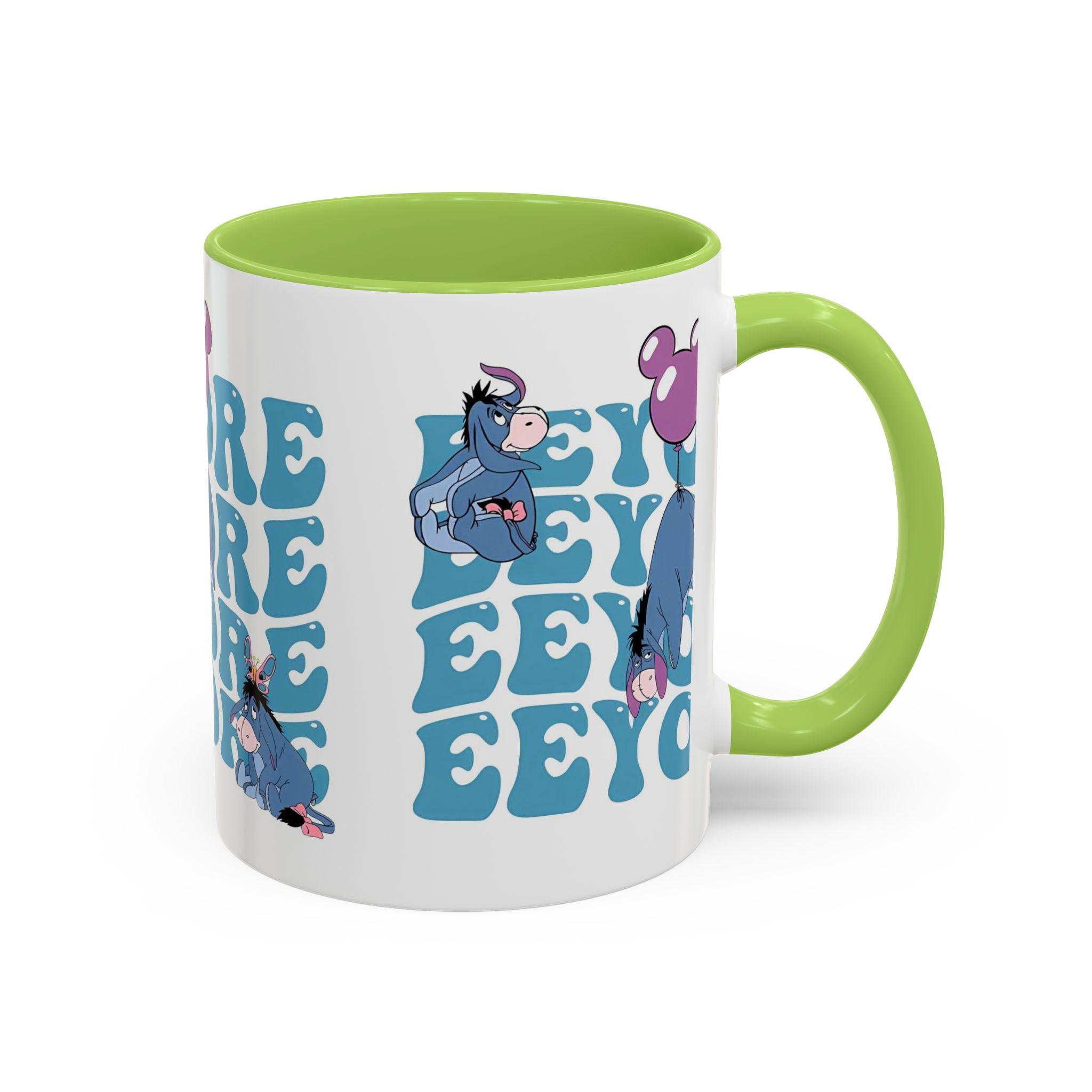Eeyore Pattern Accent Coffee Mug — Cute Donkey Fan Gift (11/15 oz)