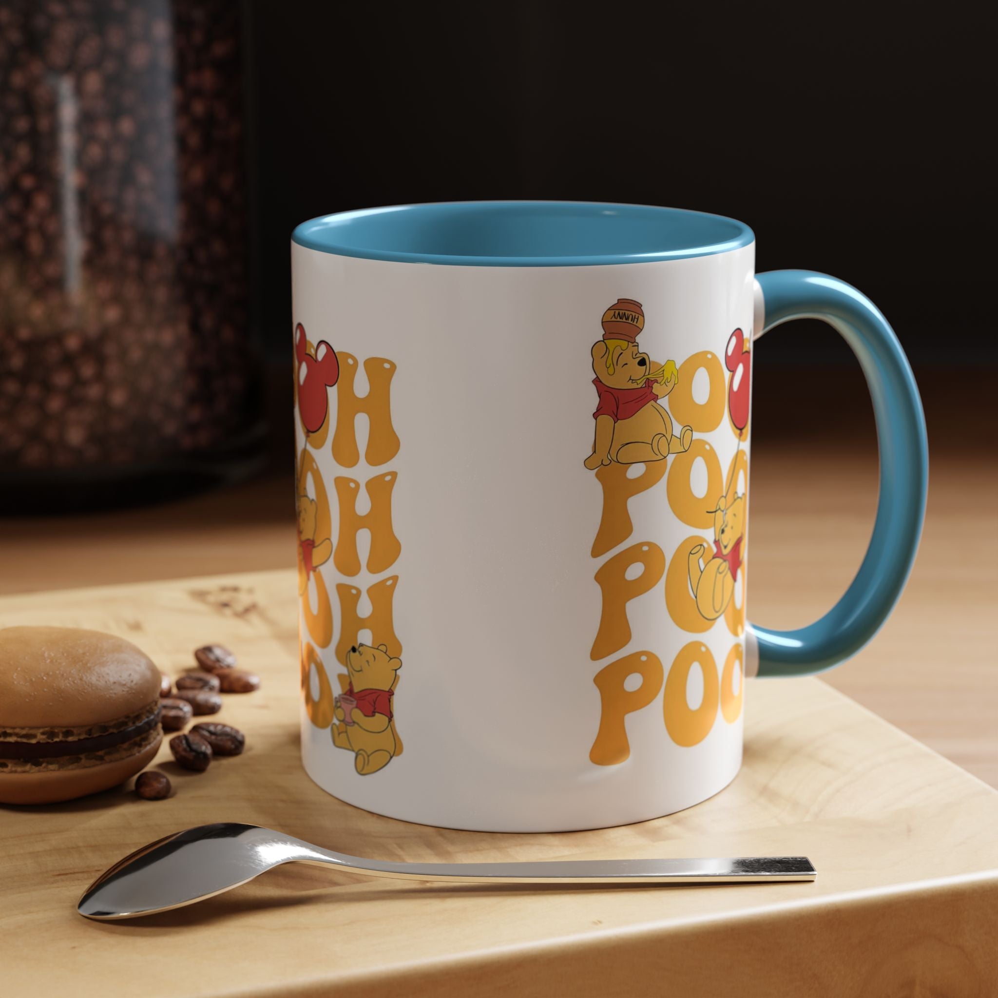 Winnie the Pooh Accent Coffee Mug — Retro 'Pooh' Stack Design (11/15oz)