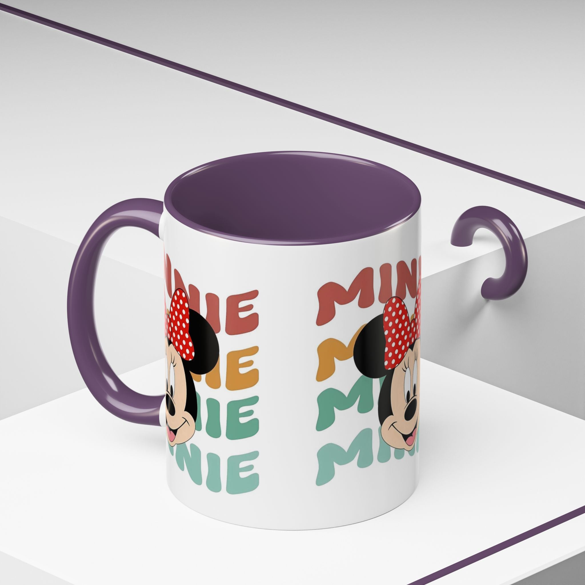 Minnie Mouse Accent Coffee Mug — Retro Colorful Disney Character Design (11/15 oz)