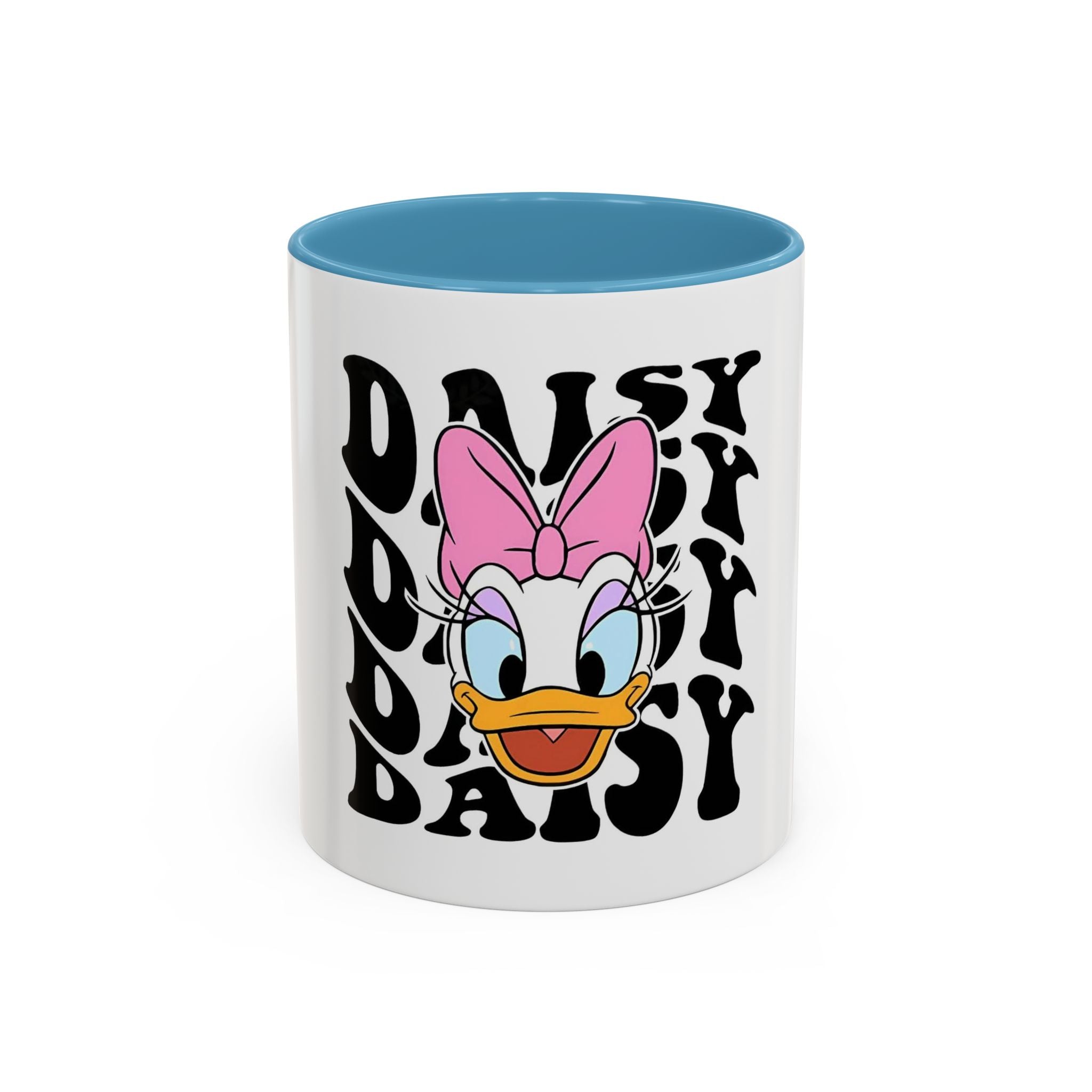 Daisy Duck Face Accent Coffee Mug – Retro Text Graphic (11/15 oz)