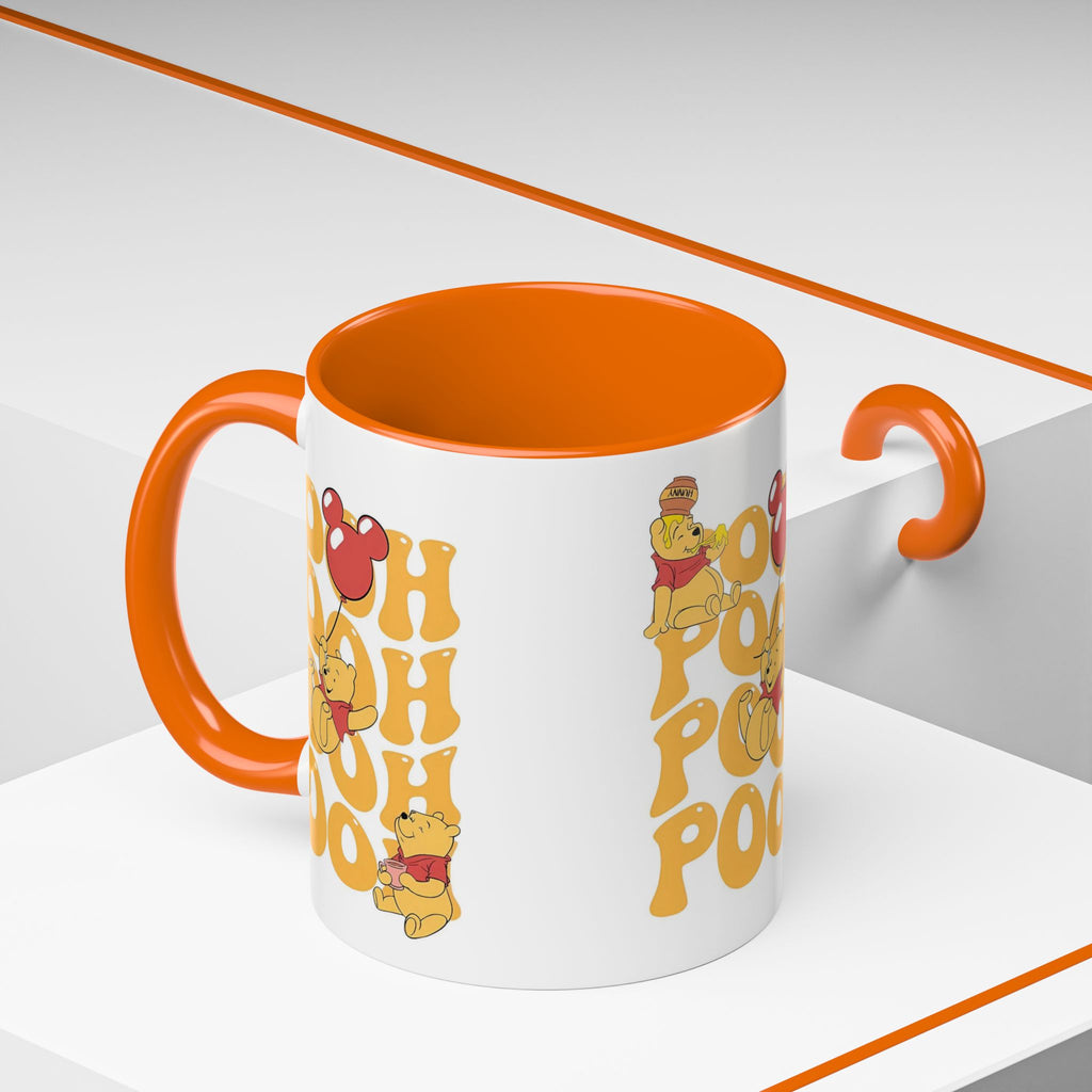 Winnie the Pooh Accent Coffee Mug — Retro 'Pooh' Stack Design (11/15oz)