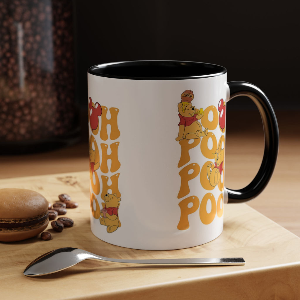 Winnie the Pooh Accent Coffee Mug — Retro 'Pooh' Stack Design (11/15oz)