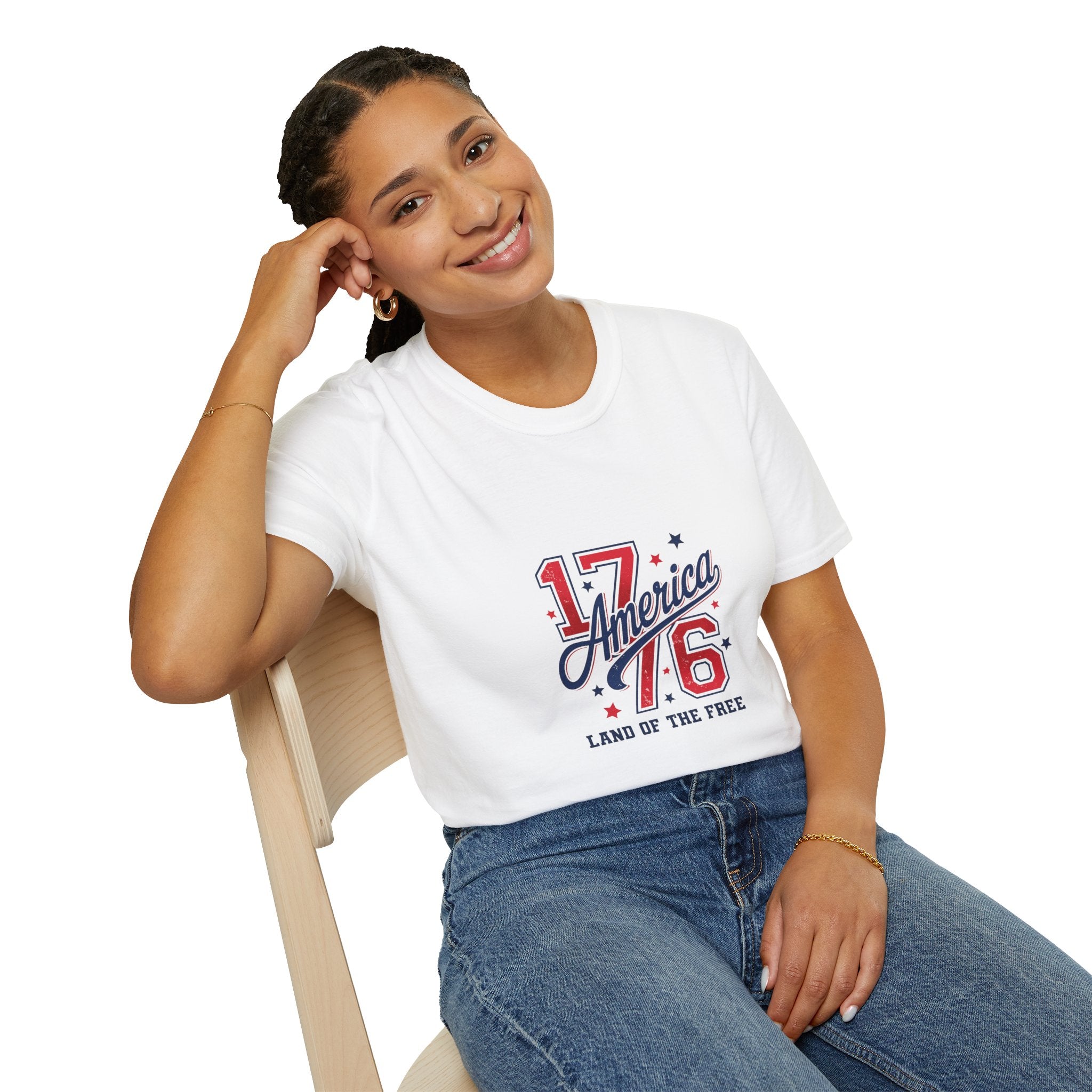1776 America Land of the Free Patriotic Tee