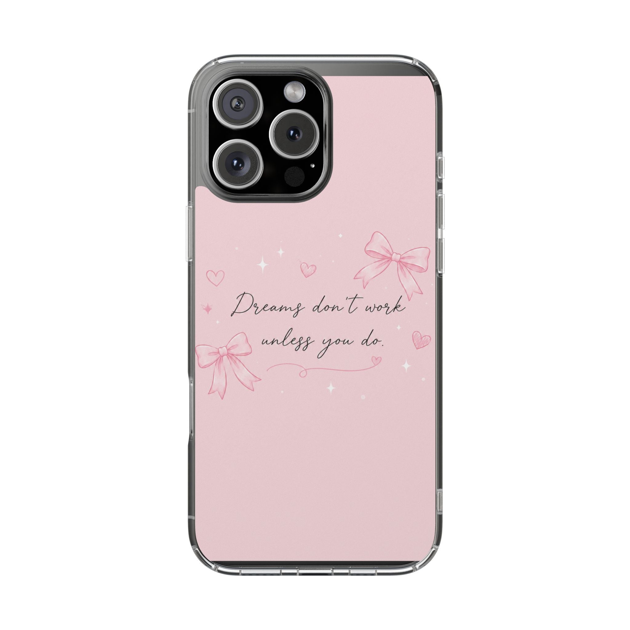 Pink Inspirational Phone Case — magnetic Clear Impact-Resistant Case