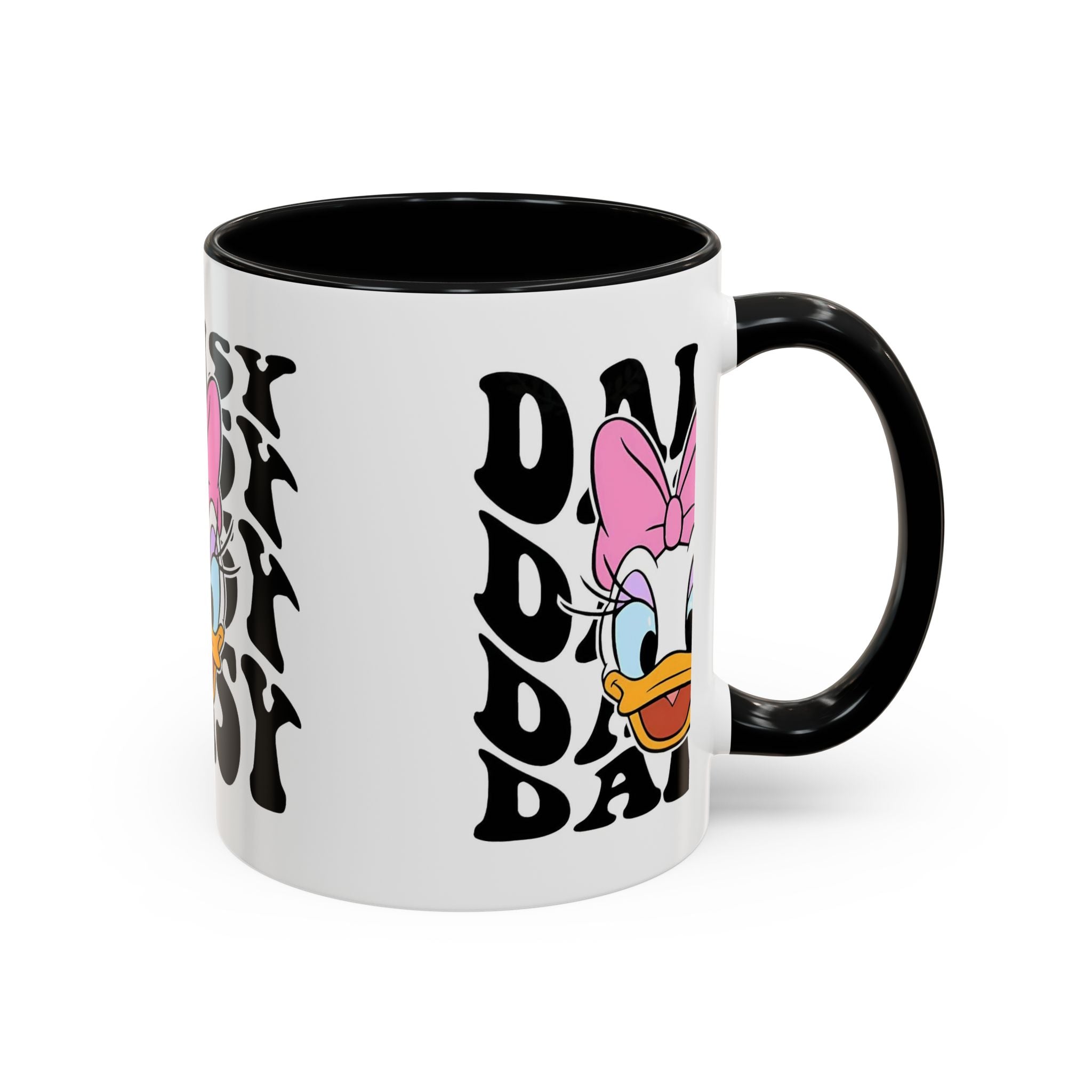 Daisy Duck Face Accent Coffee Mug – Retro Text Graphic (11/15 oz)
