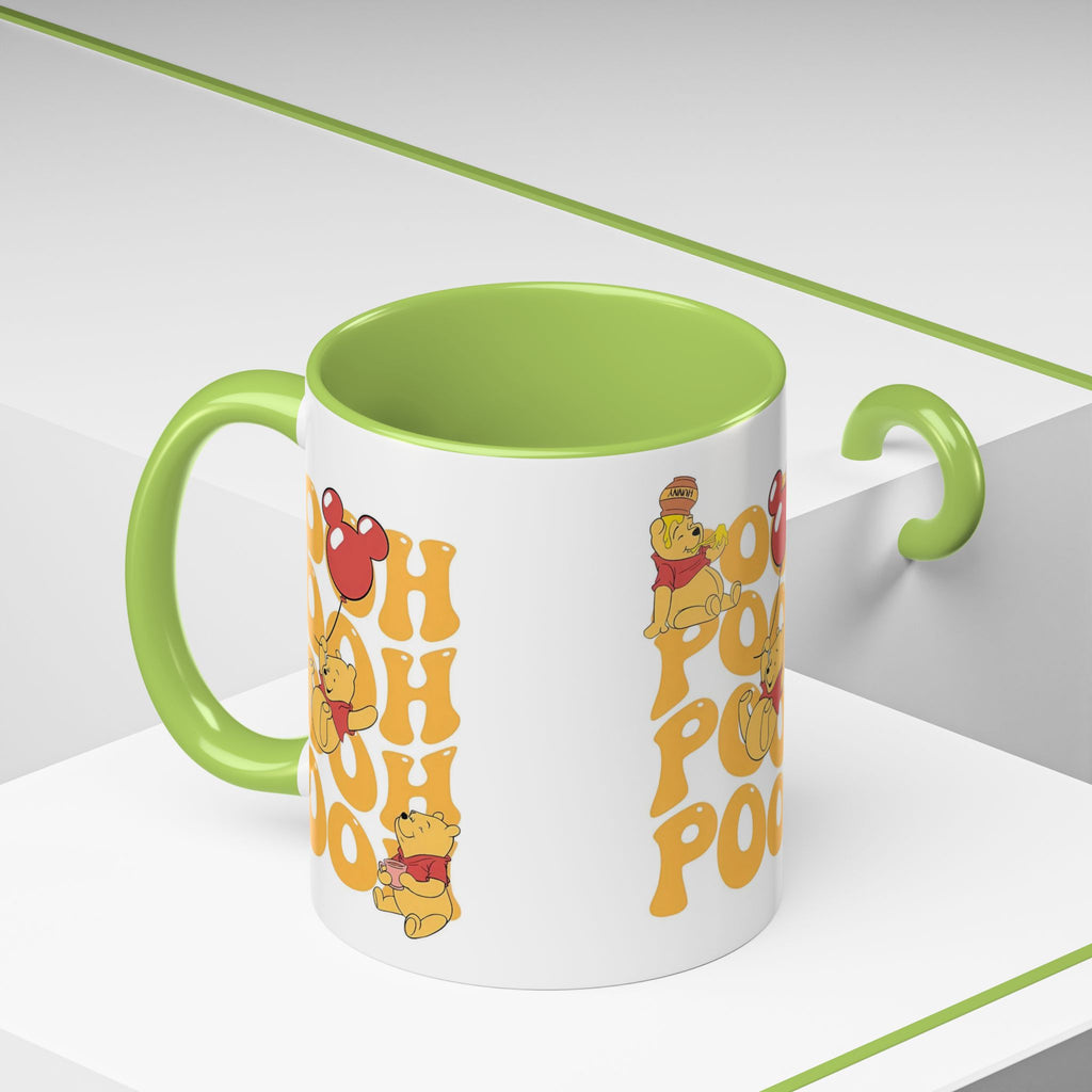 Winnie the Pooh Accent Coffee Mug — Retro 'Pooh' Stack Design (11/15oz)