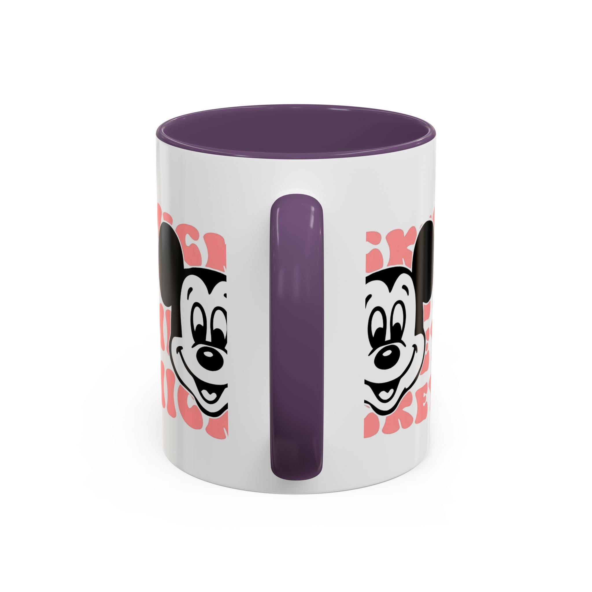Retro Cartoon Character Coffee Mug – Vintage Face & Repeating Text Accent