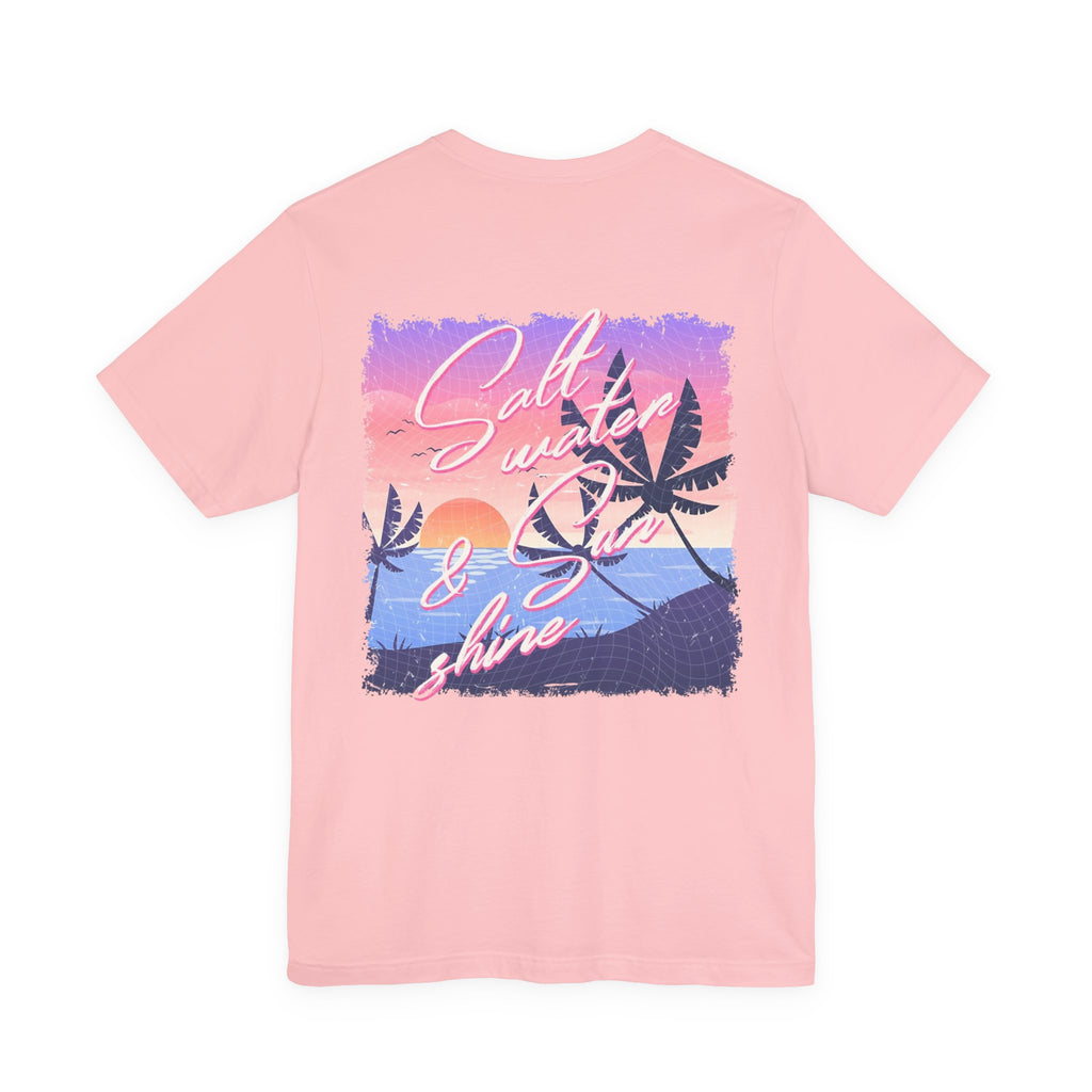 Salt, Water & Shine Beach Tee — Pink Bow Chest Accent